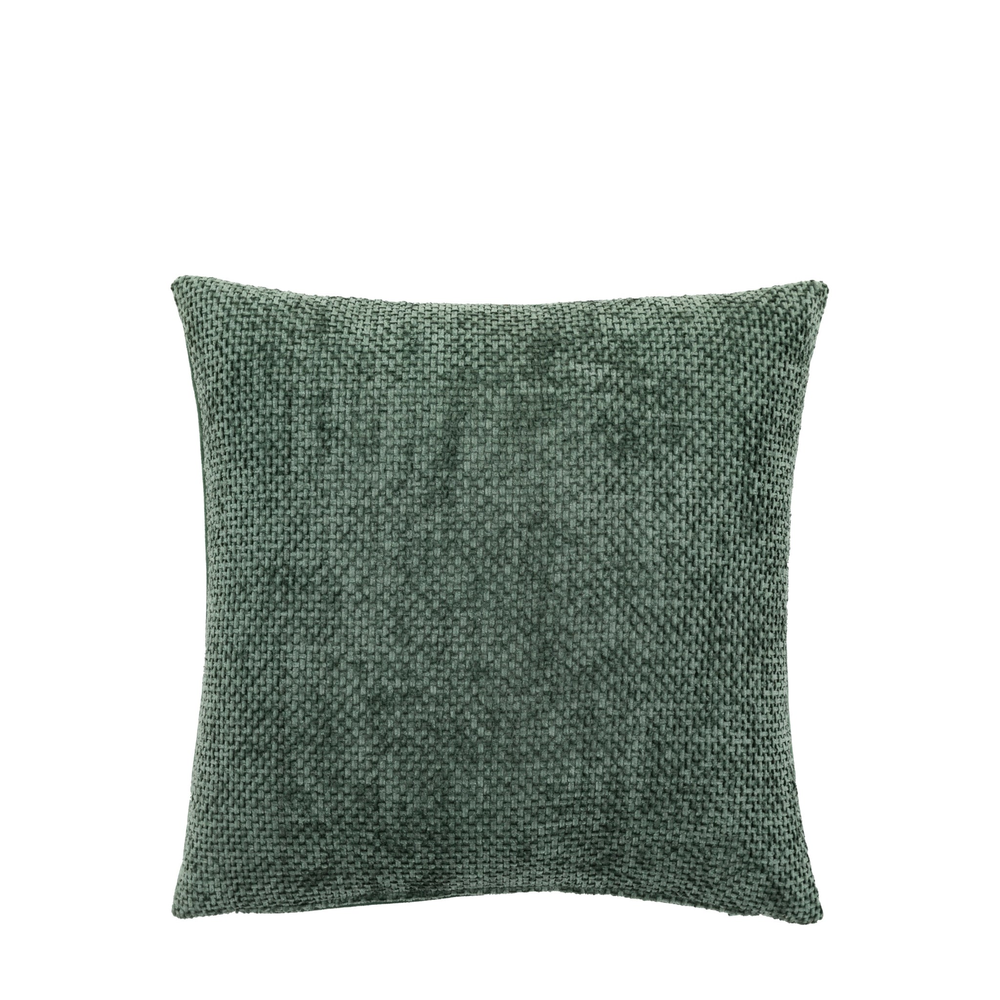 Basketweave Chenille Green Cushion 2 Pack - Basketweave Chenille Cushion Olive 2pk Sterling Home 3