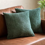 Basketweave Chenille Green Cushion 2 Pack - Basketweave Chenille Cushion Olive 2pk Sterling Home 1