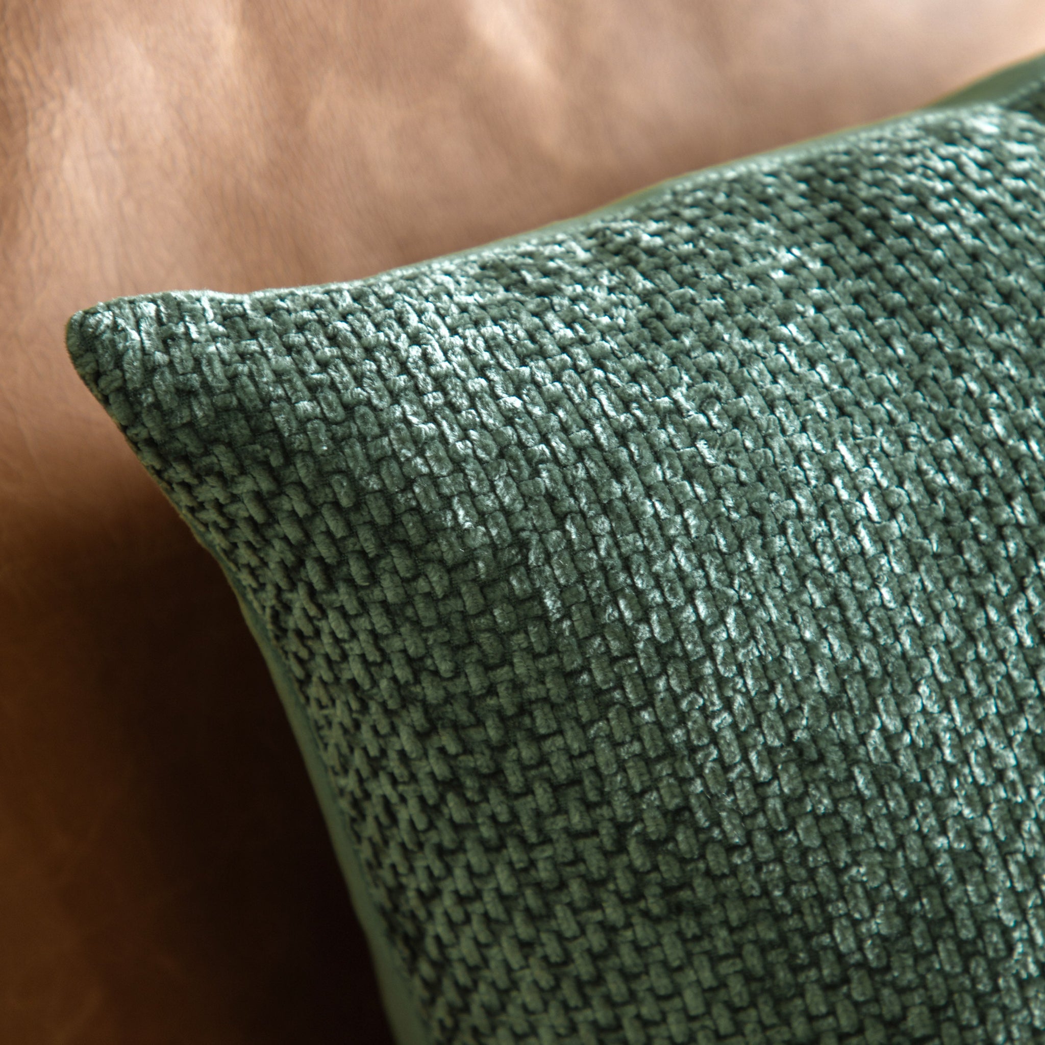 Basketweave Chenille Green Cushion 2 Pack - Basketweave Chenille Cushion Olive 2pk Sterling Home 2