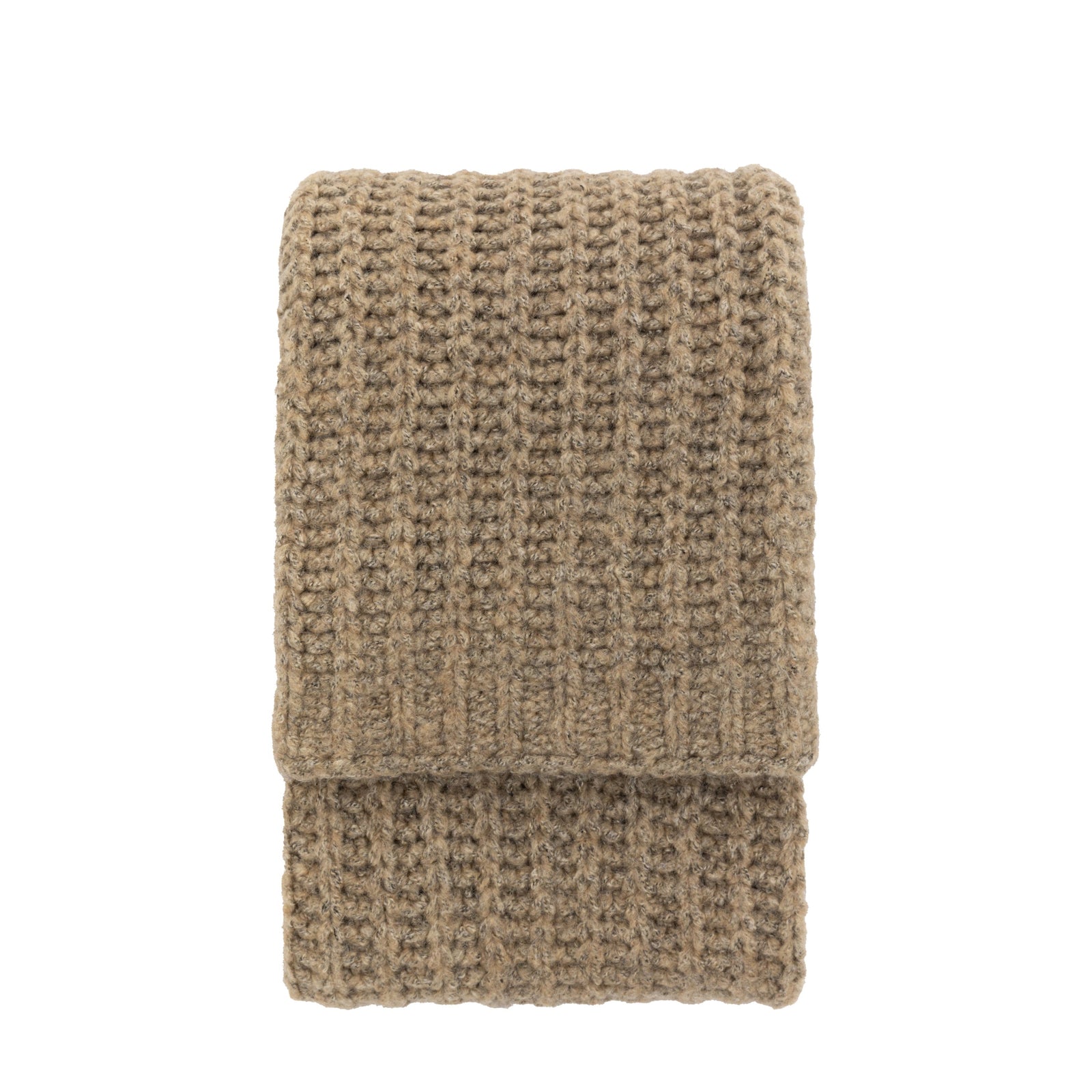 Luxury Melange Knit Brown Throw - Luxury Melange Knit Throw Oatmeal 130x170CM Sterling Home 4