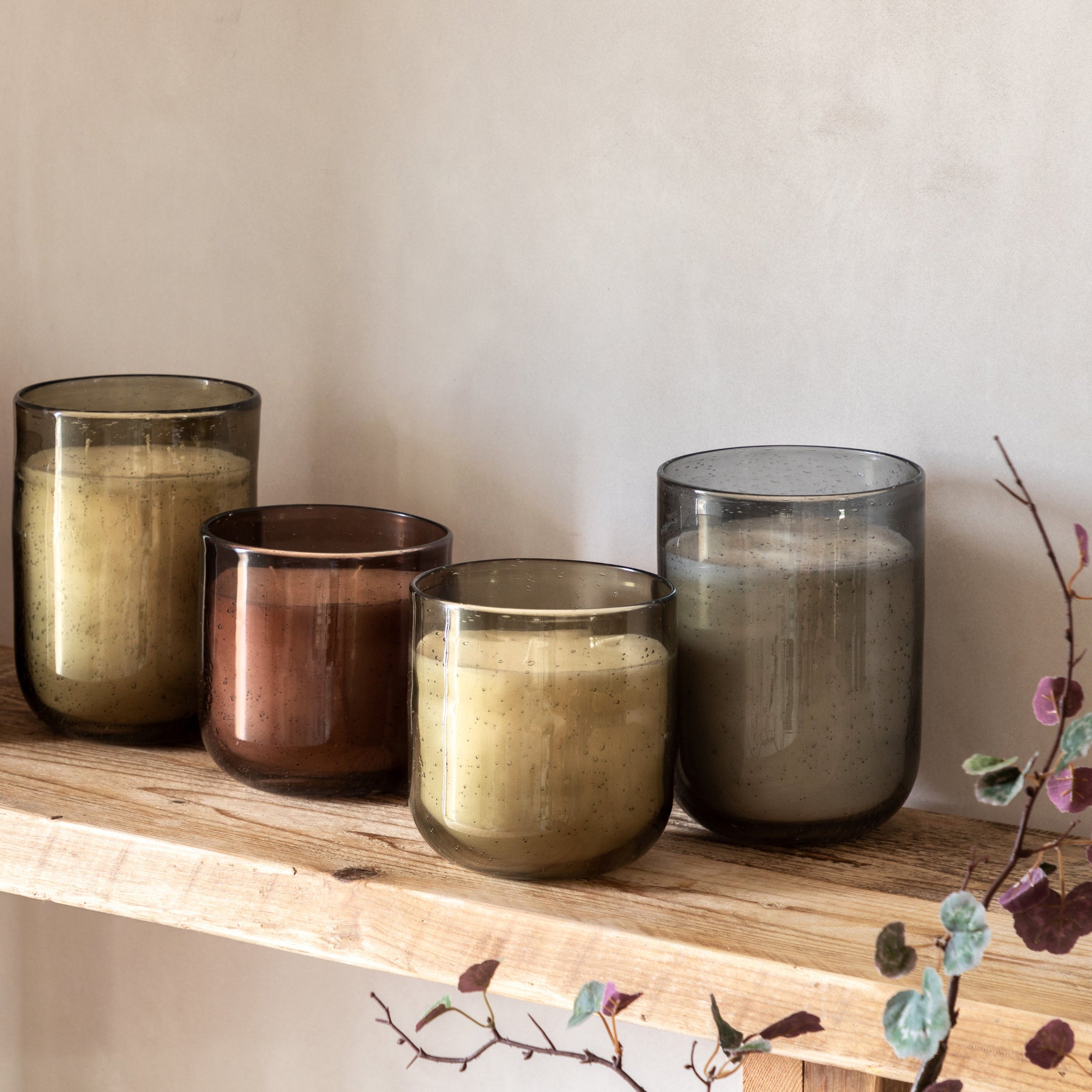 Rose Oud Glass Candle Large - Smoke Rose Oud Glass Candle Large Sterling Home 1