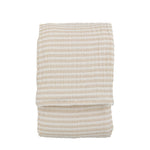 Crinkle Stripe Cream Bedspread - Crinkle Stripe Bedspread Beige 240x260CM Sterling Home 3