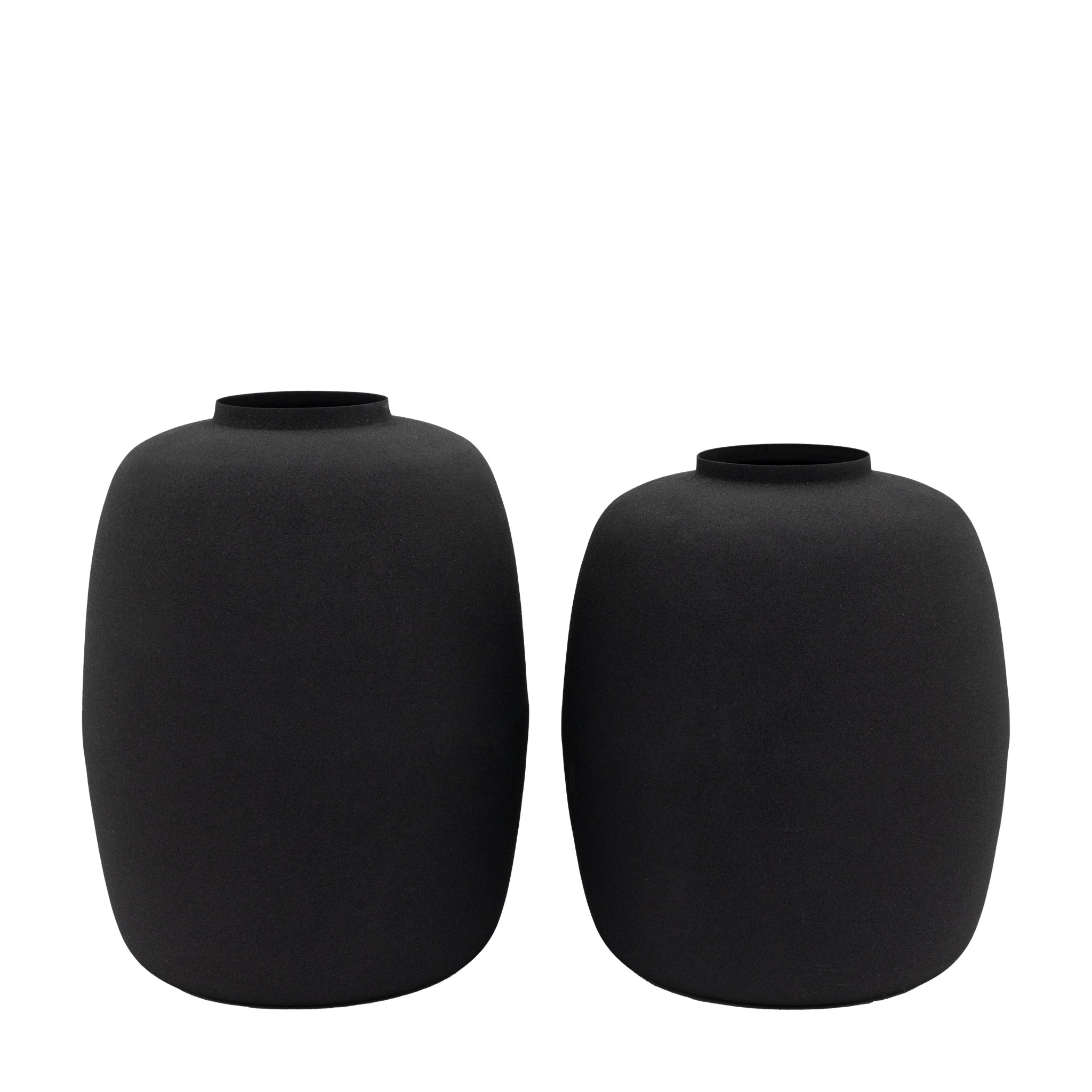 Zia Vase Black Set Of 2 - DHD Zia Vase Black 2Pk Sterling Home 4
