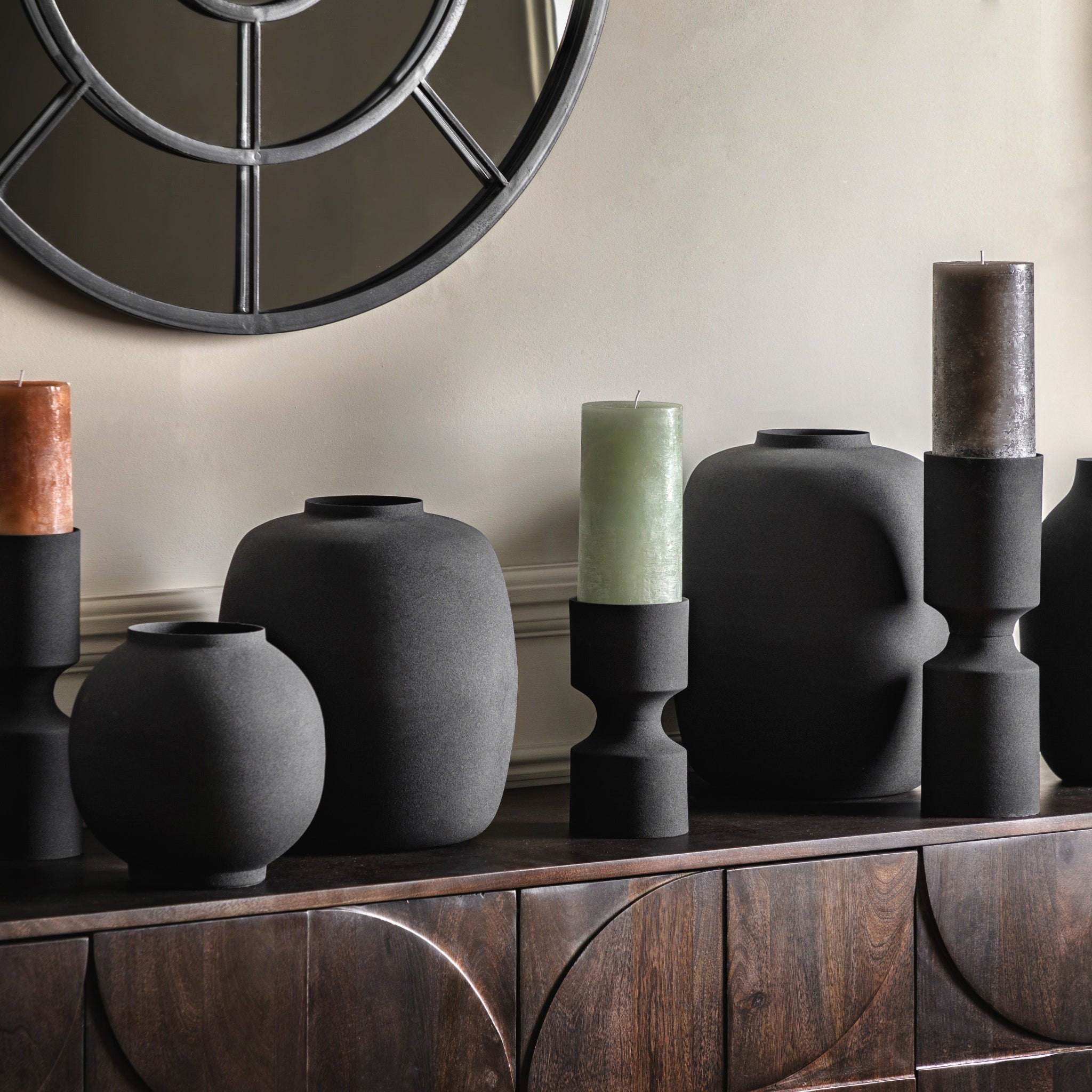 Zia Vase Black Set Of 2 - DHD Zia Vase Black 2Pk Sterling Home 2