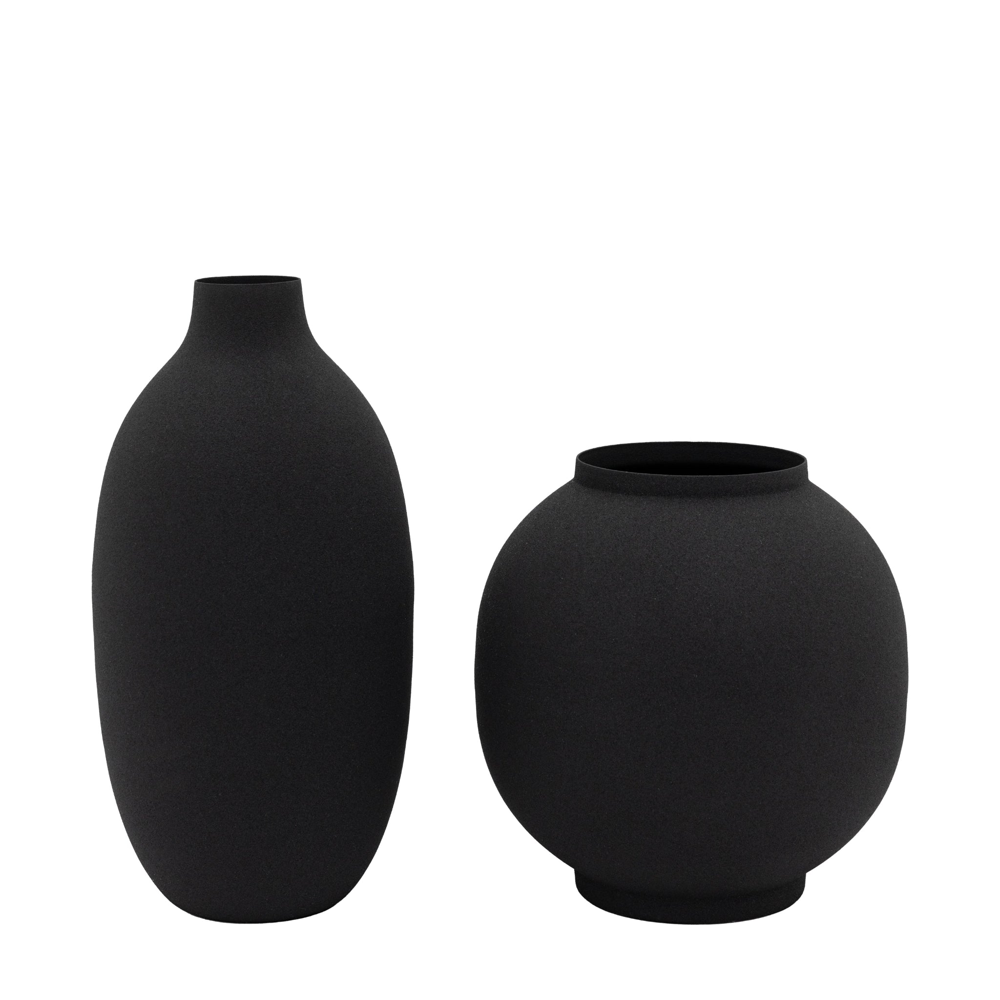 Zia Vase Black Assorted Set Of 2 - DHD Zia Vase Black 2Pk Sterling Home 3