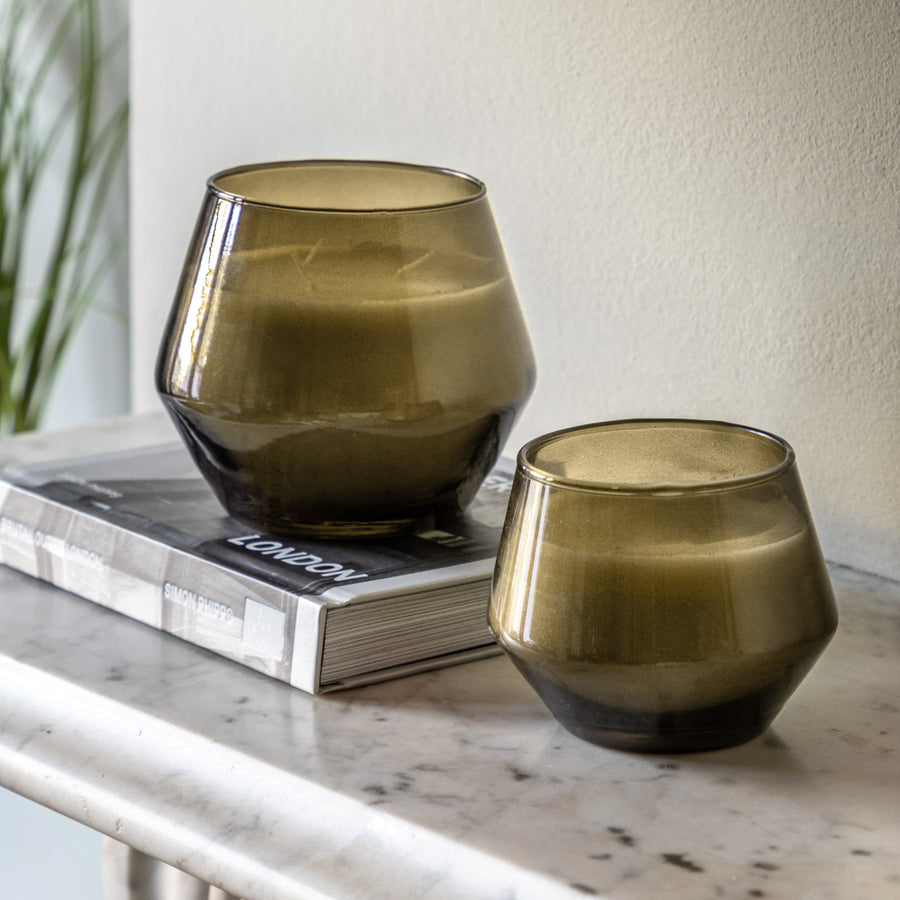 Basil & Manderin Glass Candle Large Set of 2 - Basil & Manderin Glass Candle Large Set of 2 Sterling Home 1