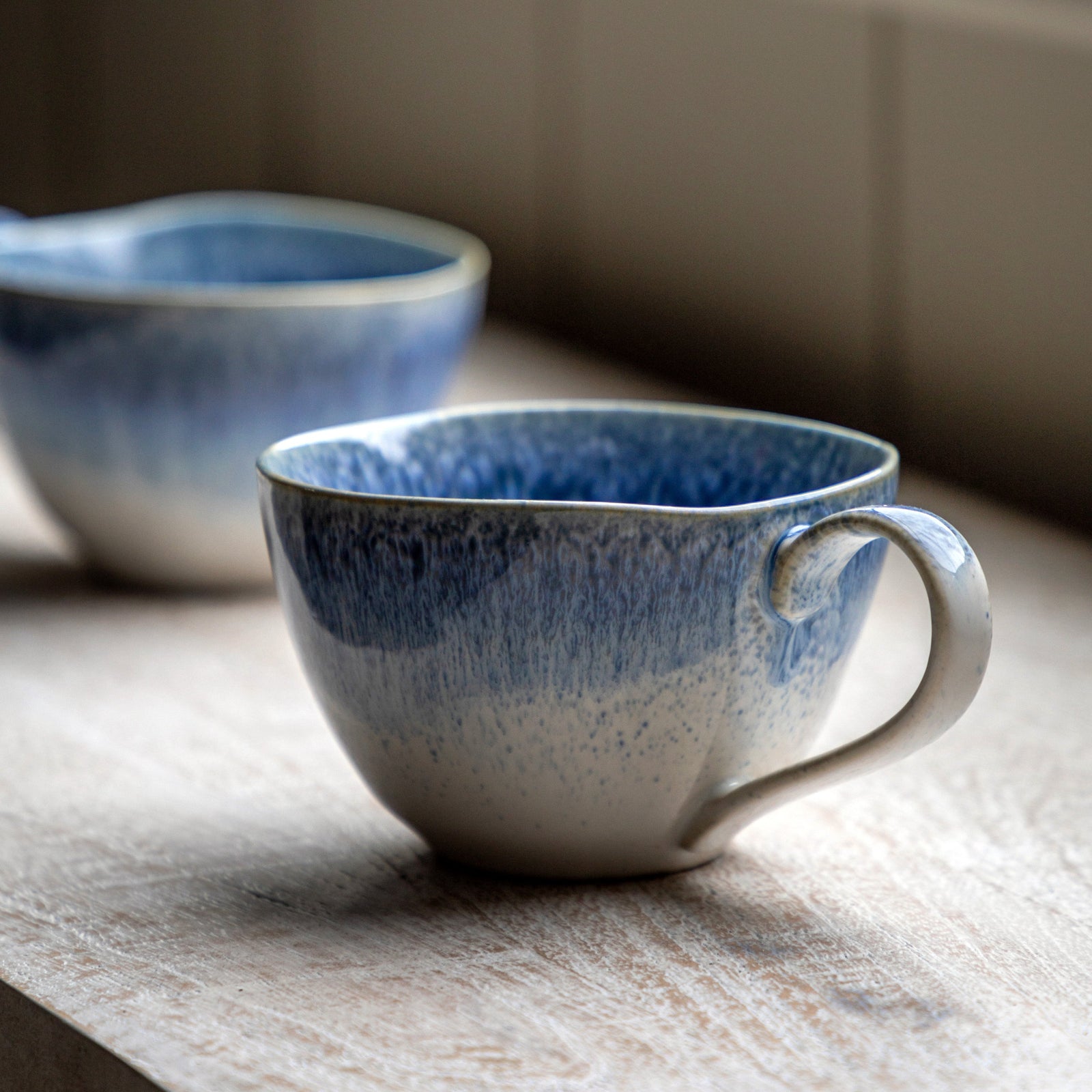 Reactive Organic Set Of 4 Blue Mugs - DHD Reactive Organic Mug Ink Blue 4Pk Sterling Home 1