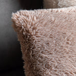 Juniper Faux Fur Cream Square Cushion - Juniper Faux Fur Cushion Mauve 50x50CM Sterling Home 2