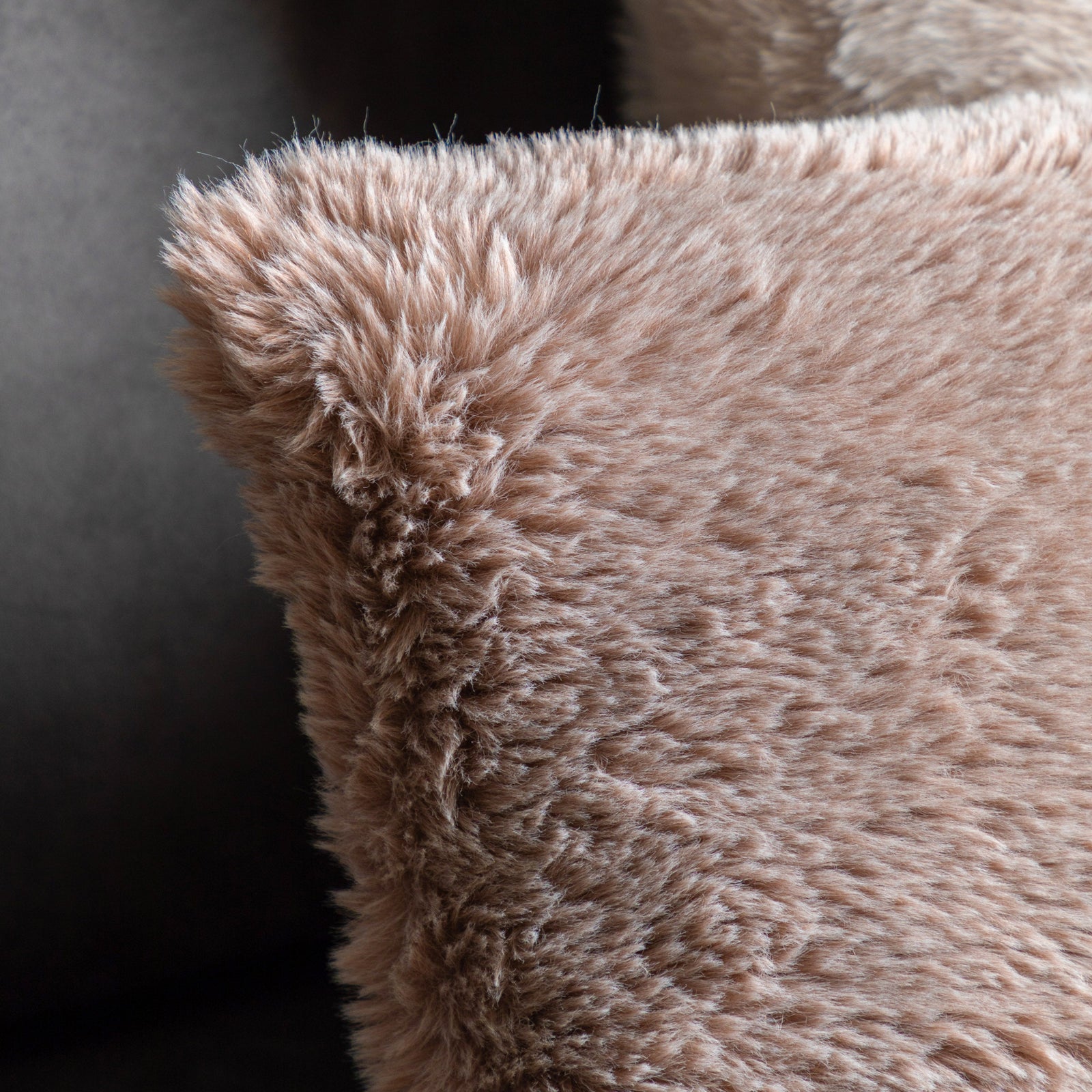 Juniper Faux Fur Cream Square Cushion - Juniper Faux Fur Cushion Mauve 50x50CM Sterling Home 2