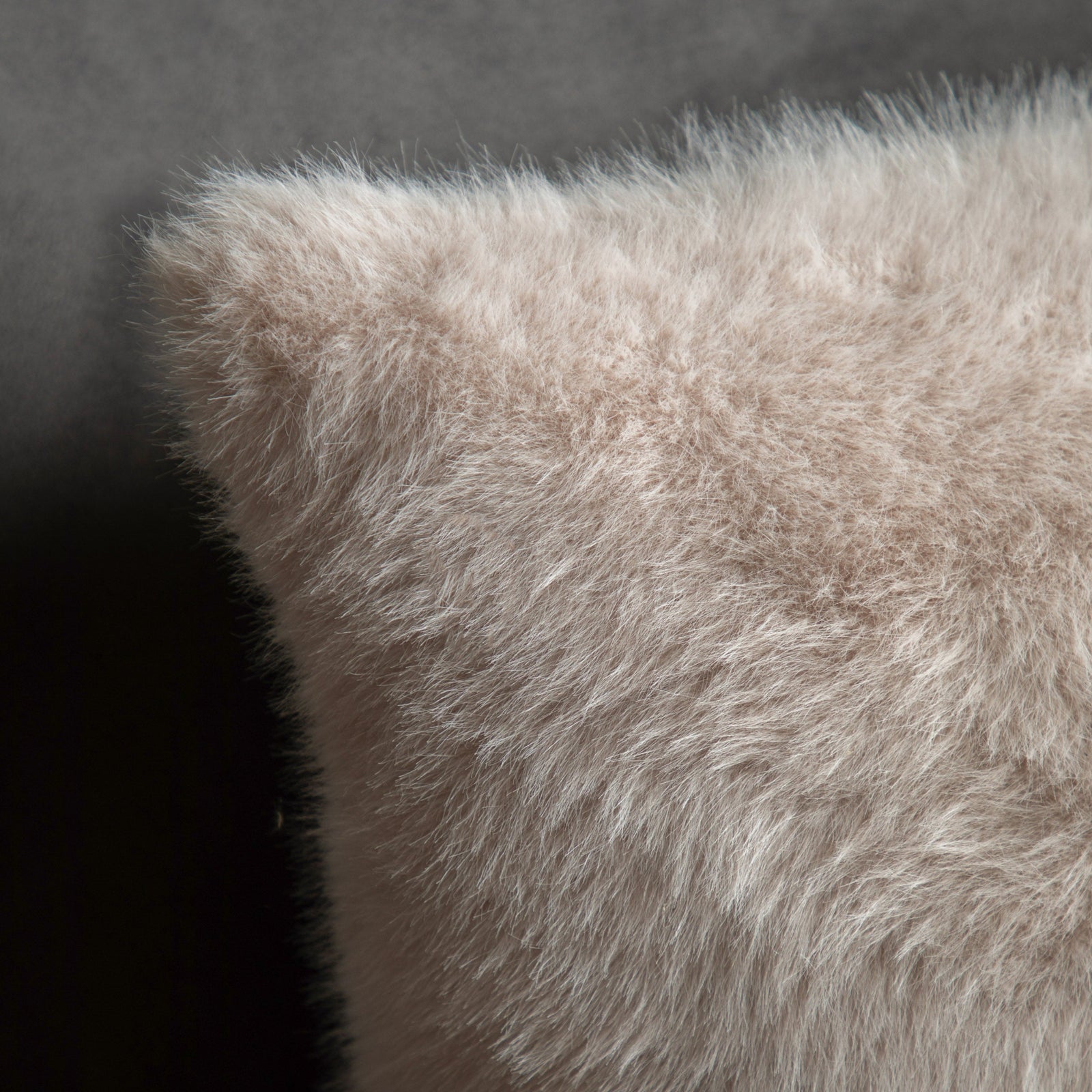 Maple Faux Fur Cream Square Cushion - Maple Faux Fur Cushion Oatmeal 50CM Sterling Home 2