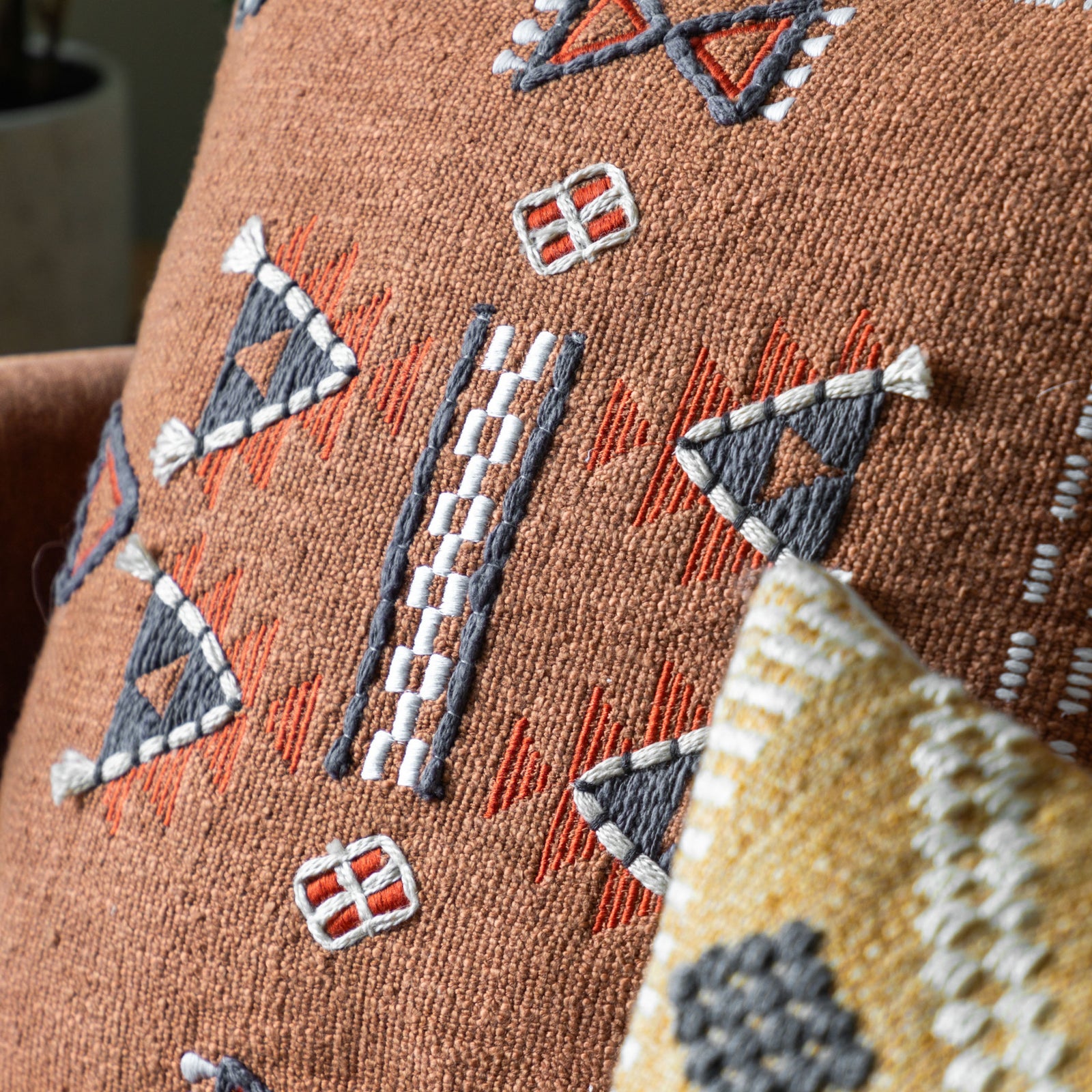 Arlo Embellished Cushion Brown - Arlo Embellished Cushion Brown 50CM Sterling Home 2