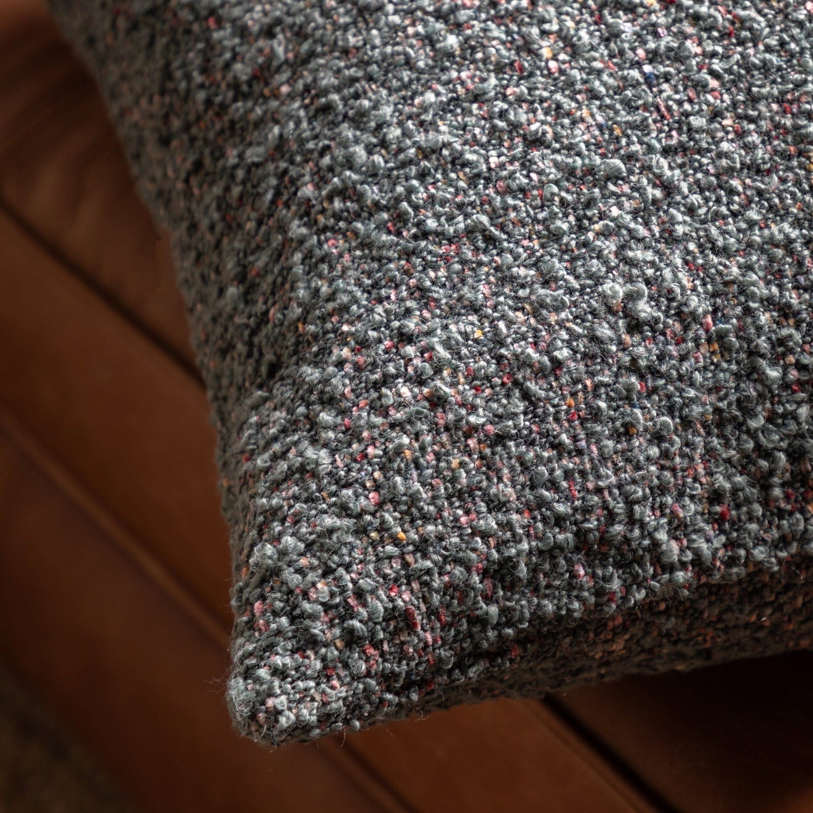 Bouncle Knife Edge Grey Cushion - Boucle Knife Edge Cushion Charcoal 55CM Sterling Home 3