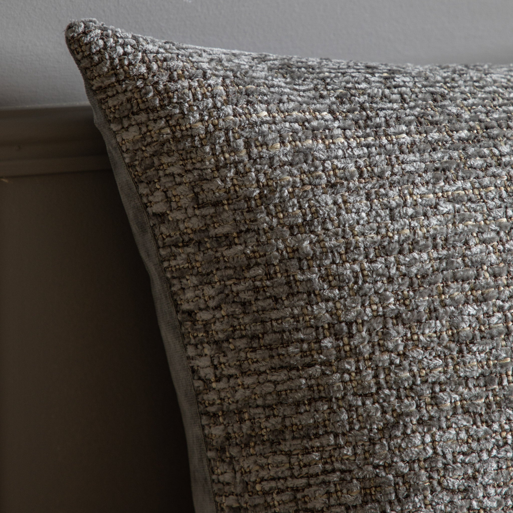 Chenille Grey Cushion - Chenille Cushion Grey 55CM Sterling Home 3