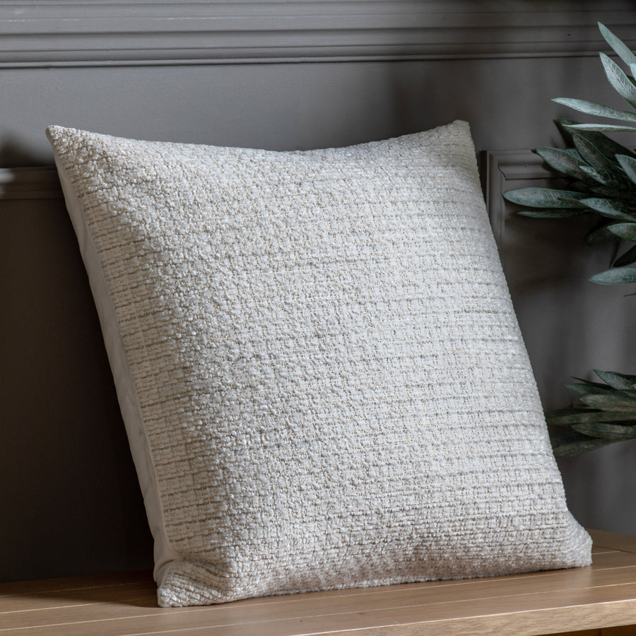 Chenille Cream Cushion - Chenille Cushion Natural 55CM Sterling Home 2