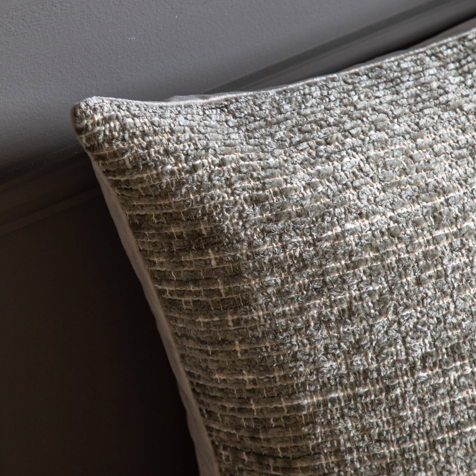 Chenille Brown Cushion - Chenille Cushion Taupe 55CM Sterling Home 3