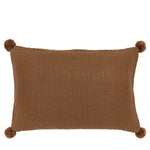 Moss Stitched Pom Pom Brown Cushion - Moss Stitch Pom Pom Cushion Tan 40x60CM Sterling Home 4