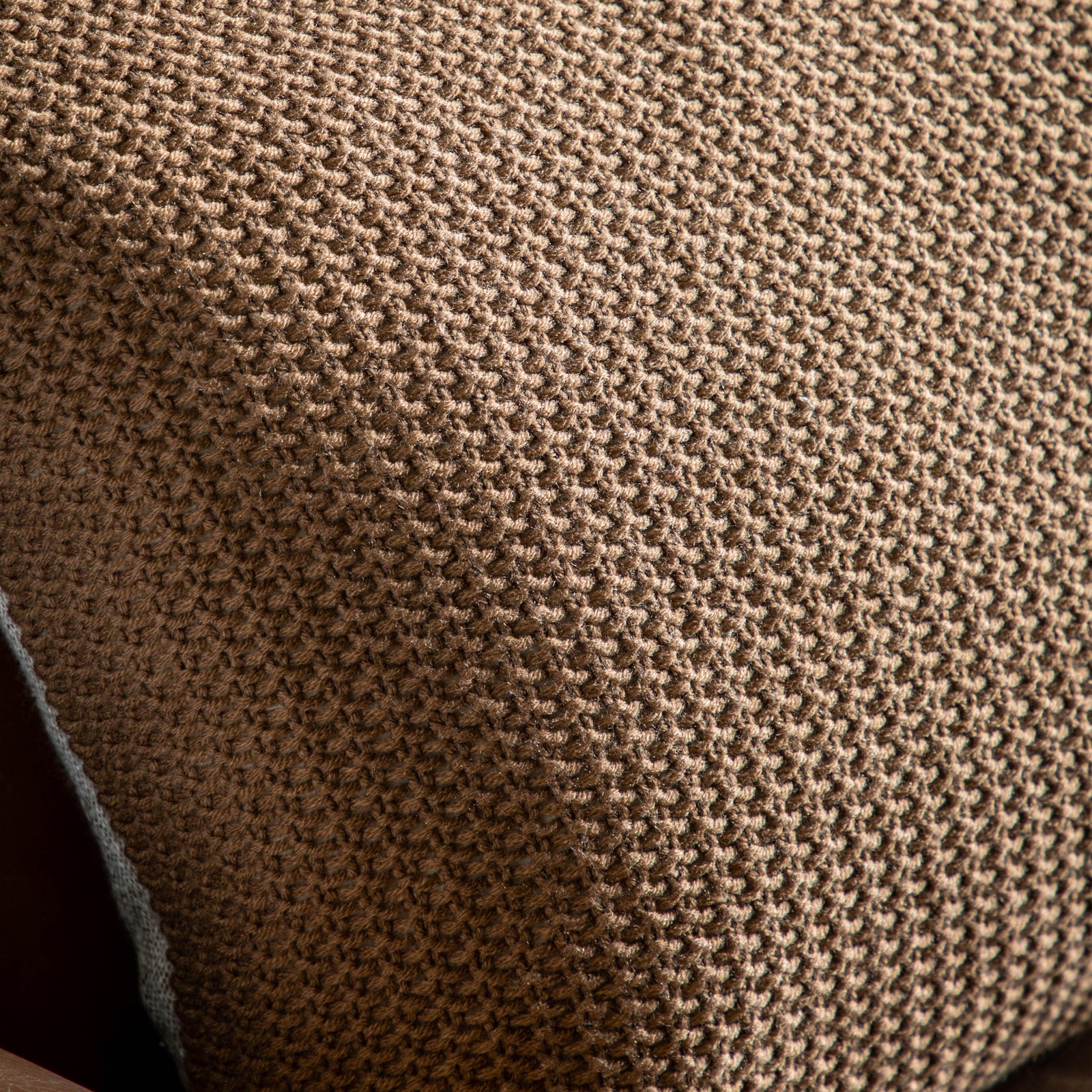 Moss Stitched Pom Pom Brown Cushion - Moss Stitch Pom Pom Cushion Tan 40x60CM Sterling Home 3