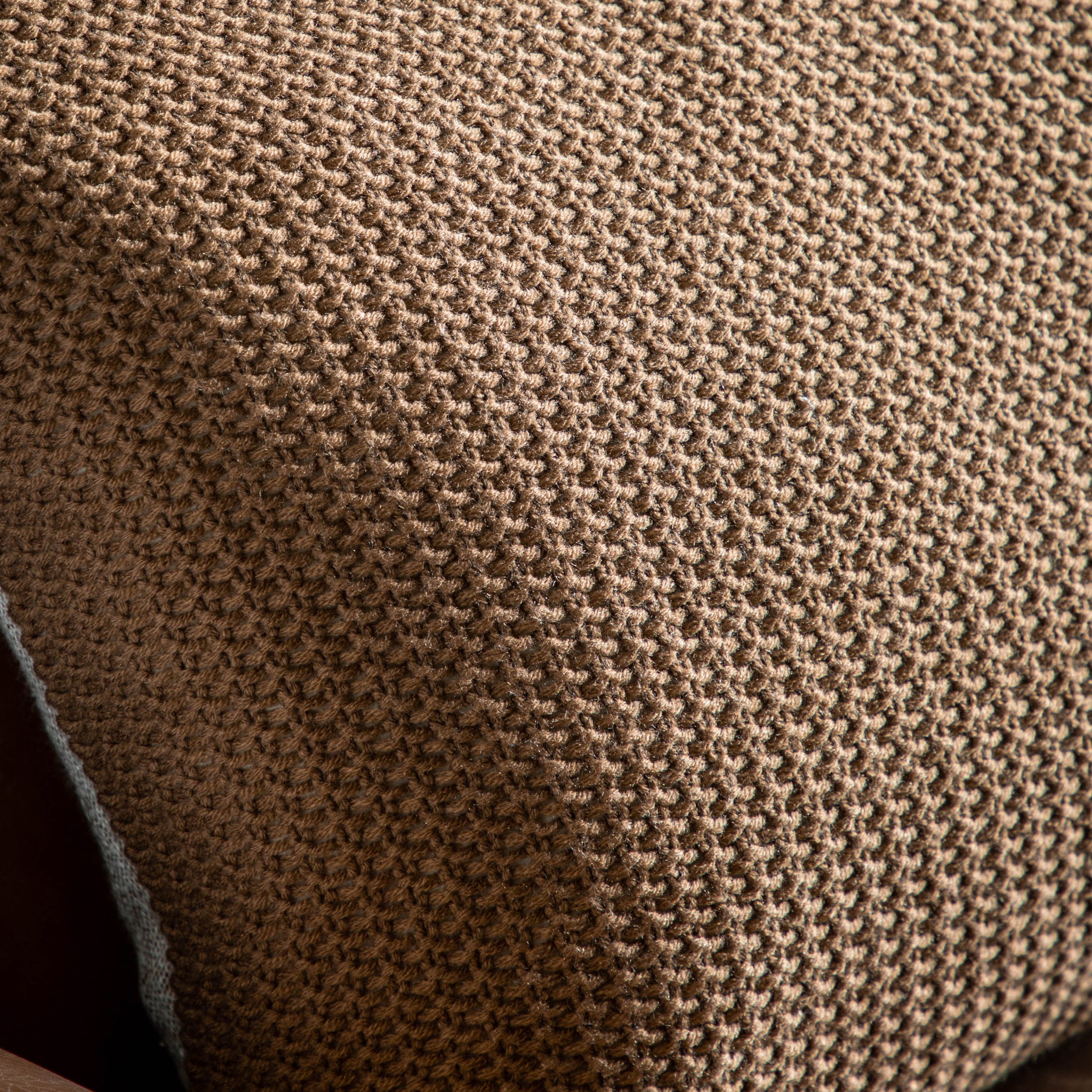 Moss Stitched Pom Pom Brown Cushion - Moss Stitch Pom Pom Cushion Tan 40x60CM Sterling Home 3