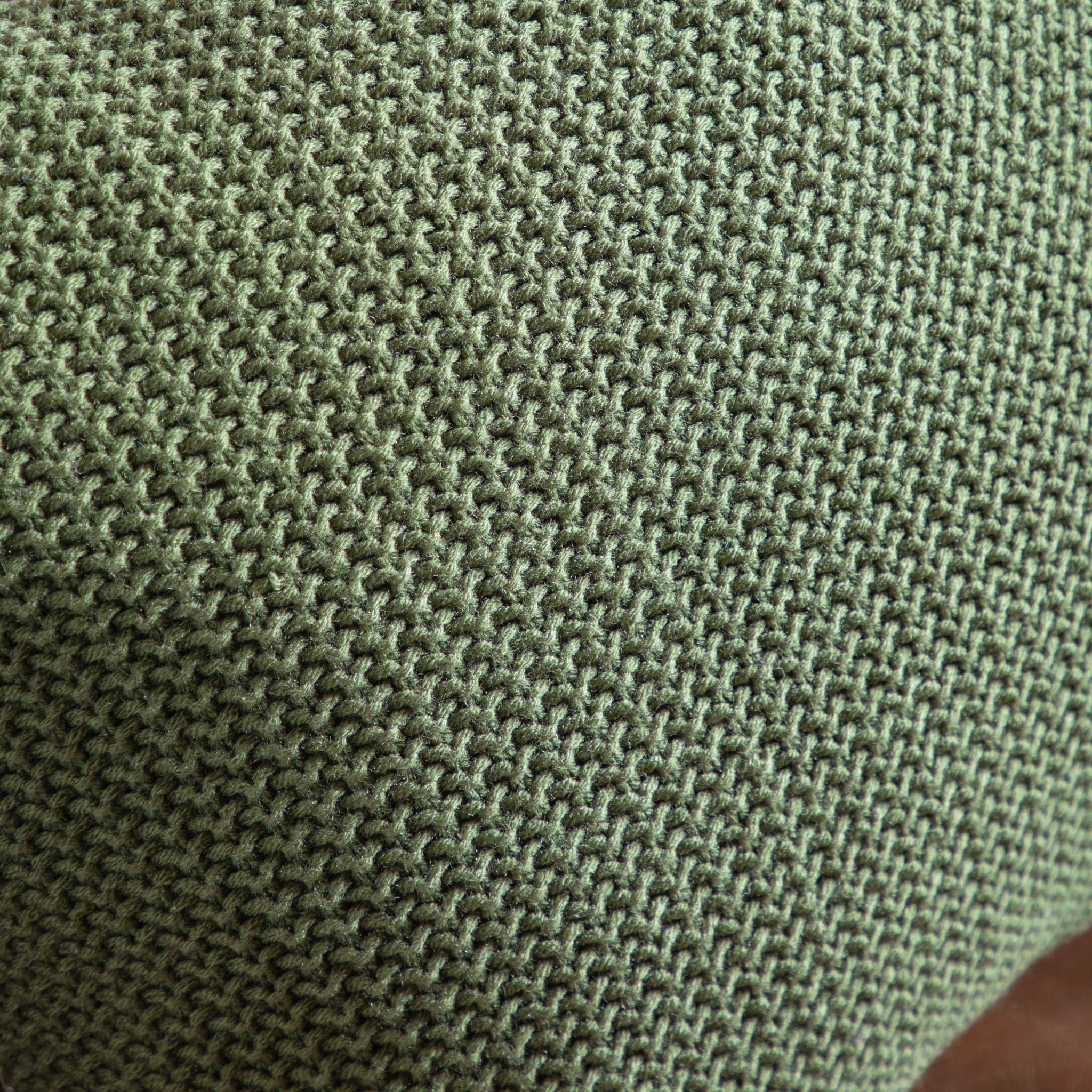 Moss Stitched Pom Pom Green Cushion - Moss Stitch PomPom Cushion Olive 40x60CM Sterling Home 3