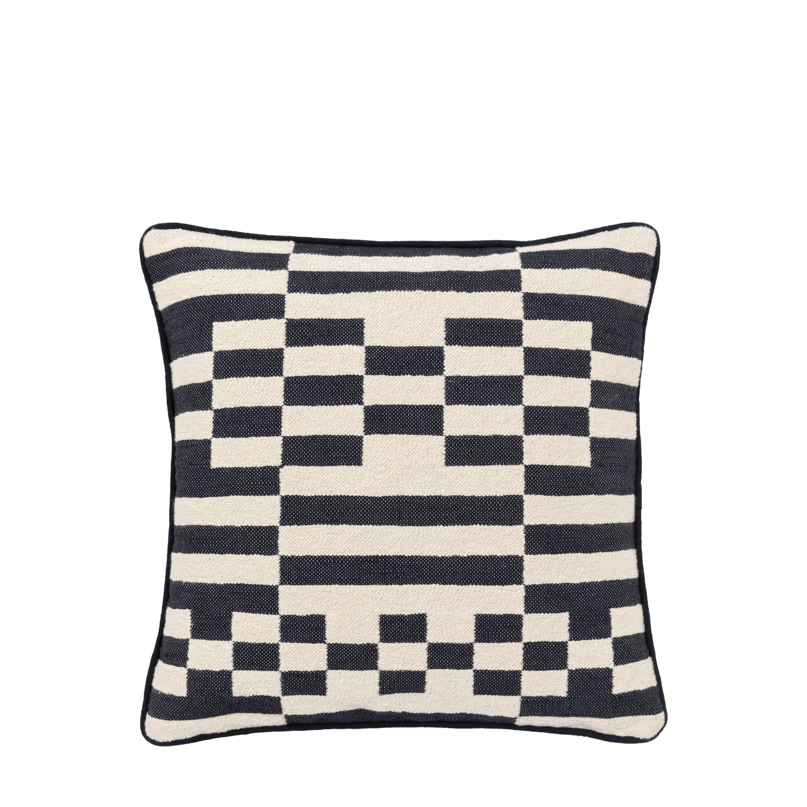 Lohko Woven Black Cushion - Lohko Woven Cushion Ink 45CM Sterling Home 4