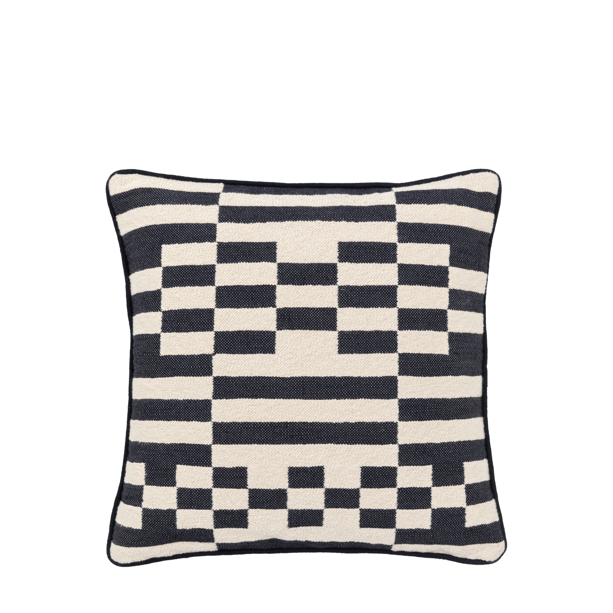 Lohko Woven Black Cushion - Lohko Woven Cushion Ink 45CM Sterling Home 4
