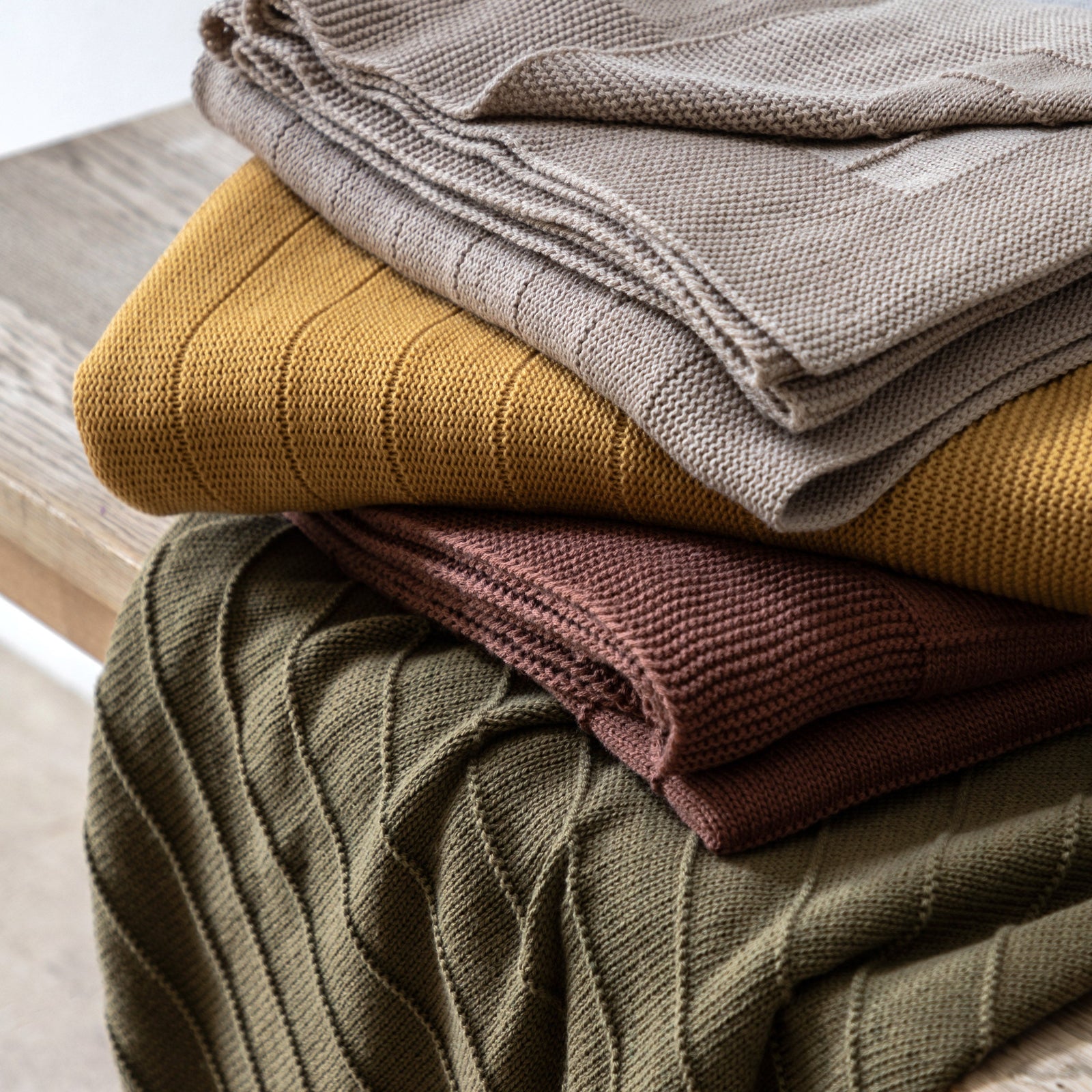 Florence Knit Green Throw - Florence Knit Throw Olive 130x170CM Sterling Home 4