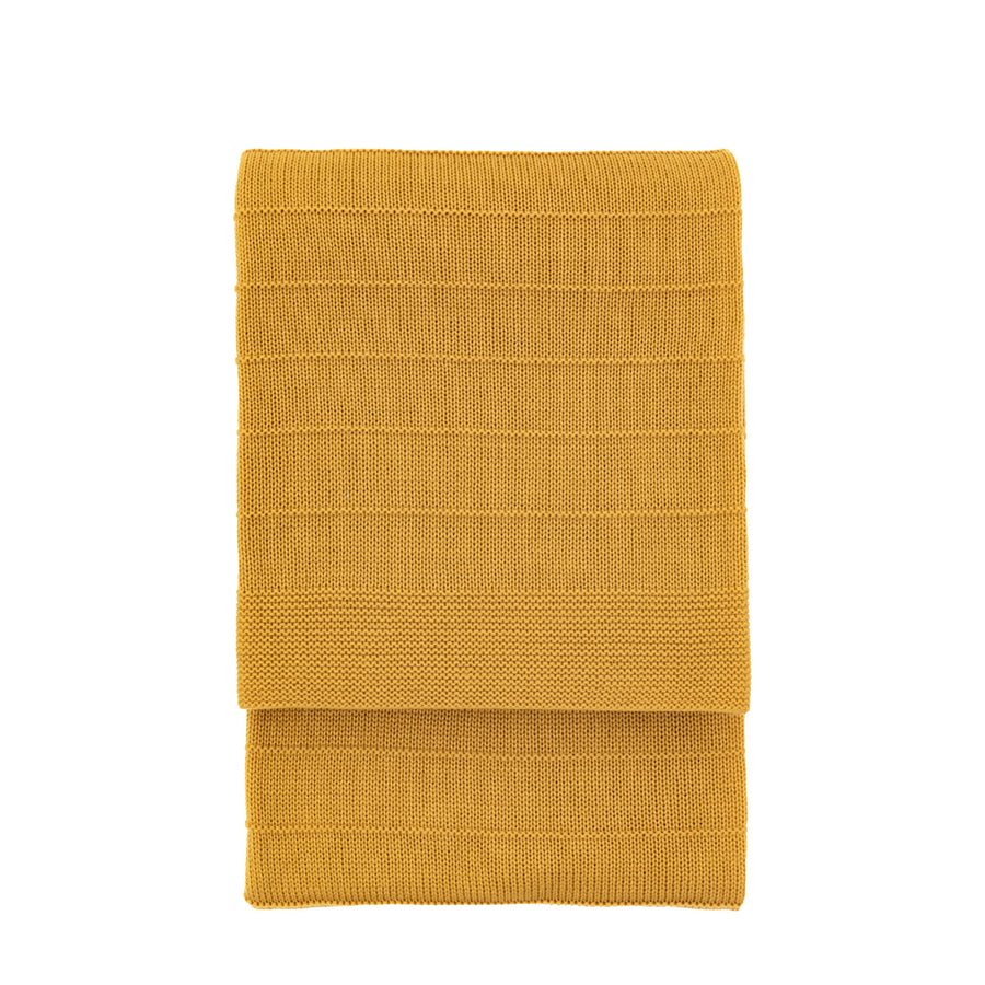 Florence Knit Yellow Throw - Florence Knit Throw Mustard 130x170CM Sterling Home 1