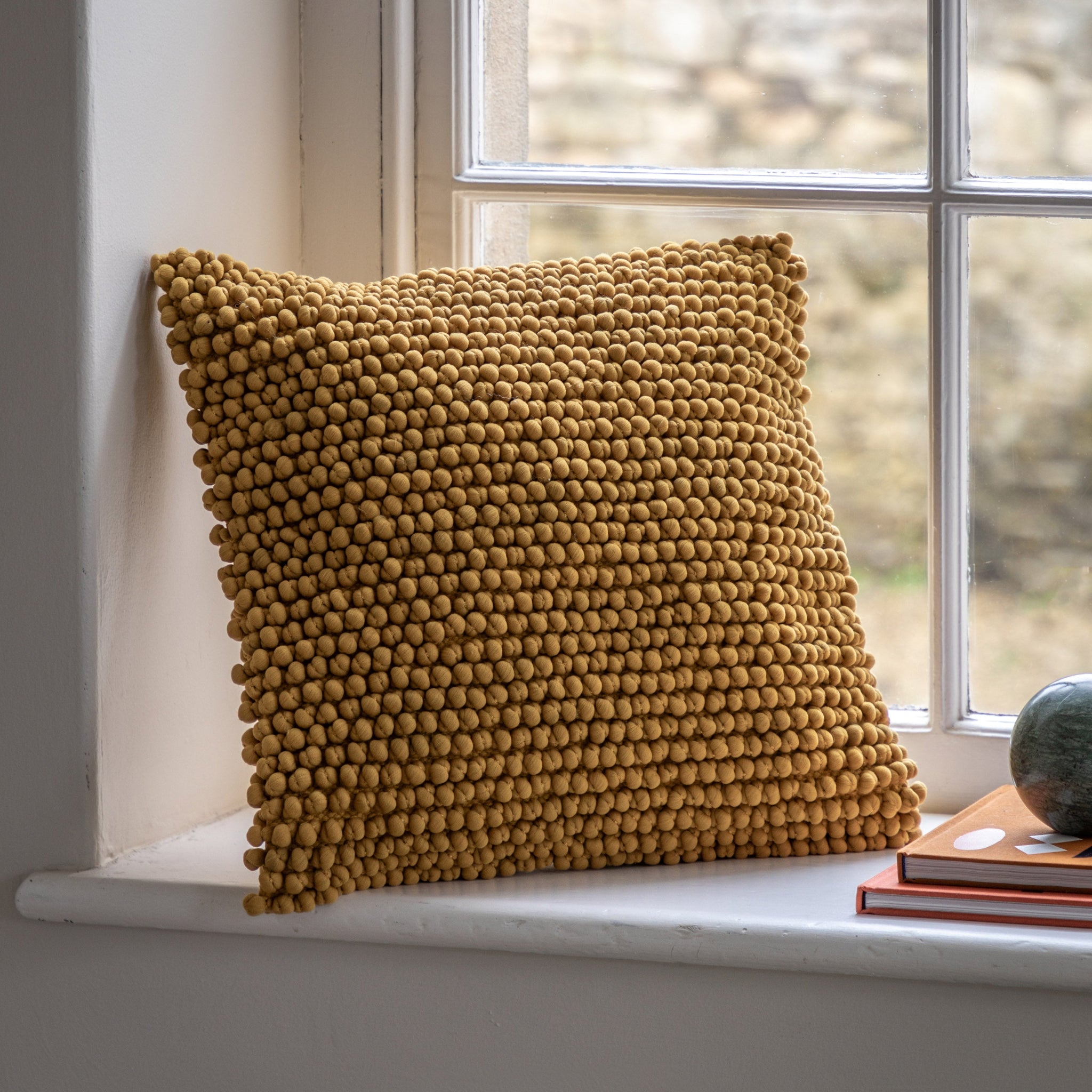 Pino Yellow Cushion - Pino Cushion Ochre 45CM Sterling Home 1