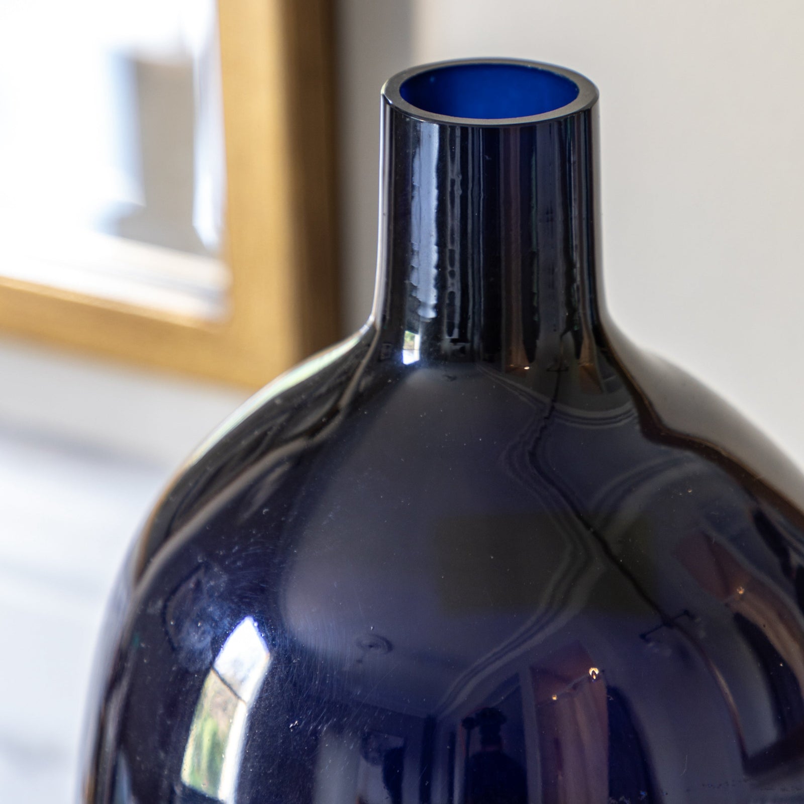 Santa Glass Bottle Vase Black Large - Santo Glass Bottle Vase Ink Large Sterling Home 2