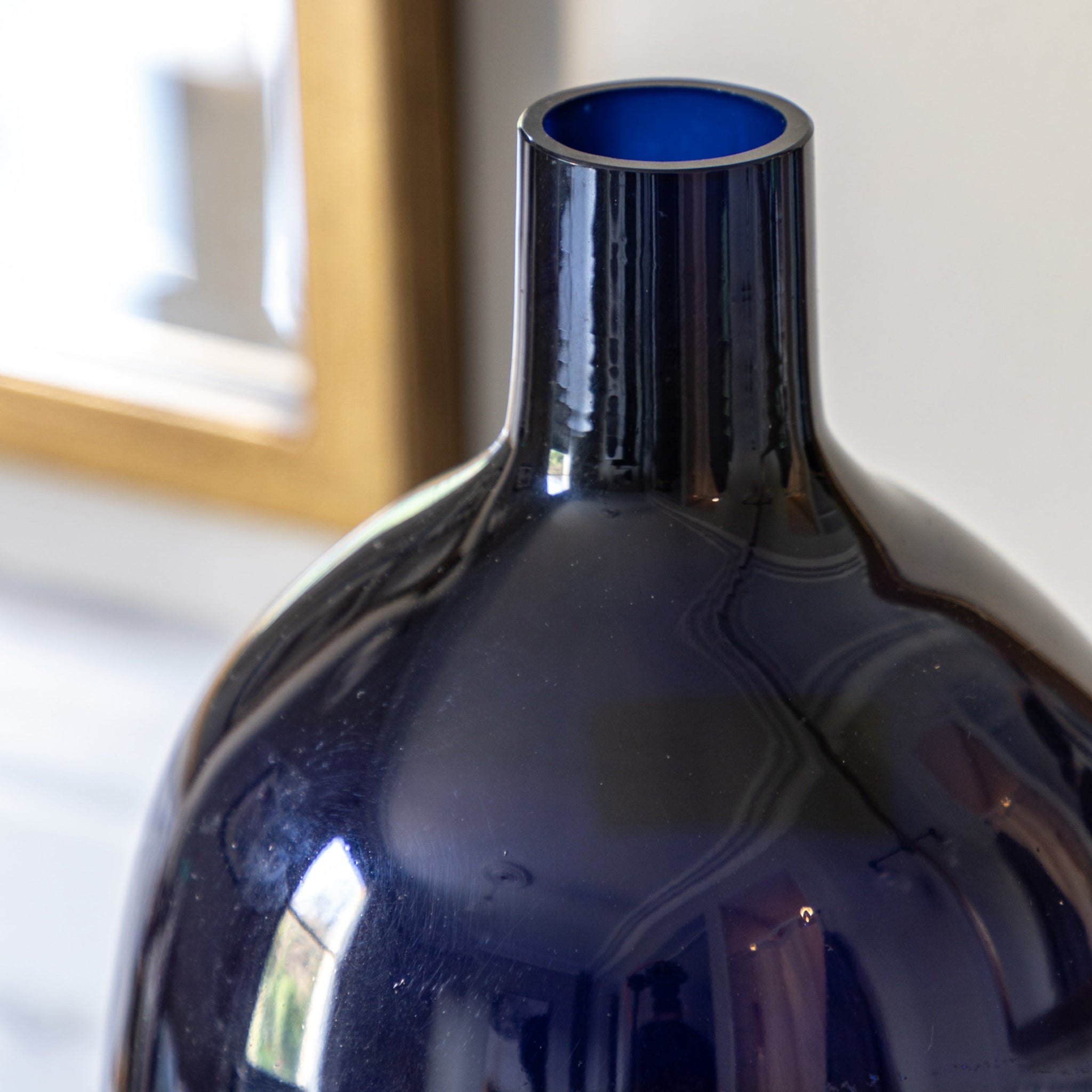 Santa Glass Bottle Vase Black Large - Santo Glass Bottle Vase Ink Large Sterling Home 2