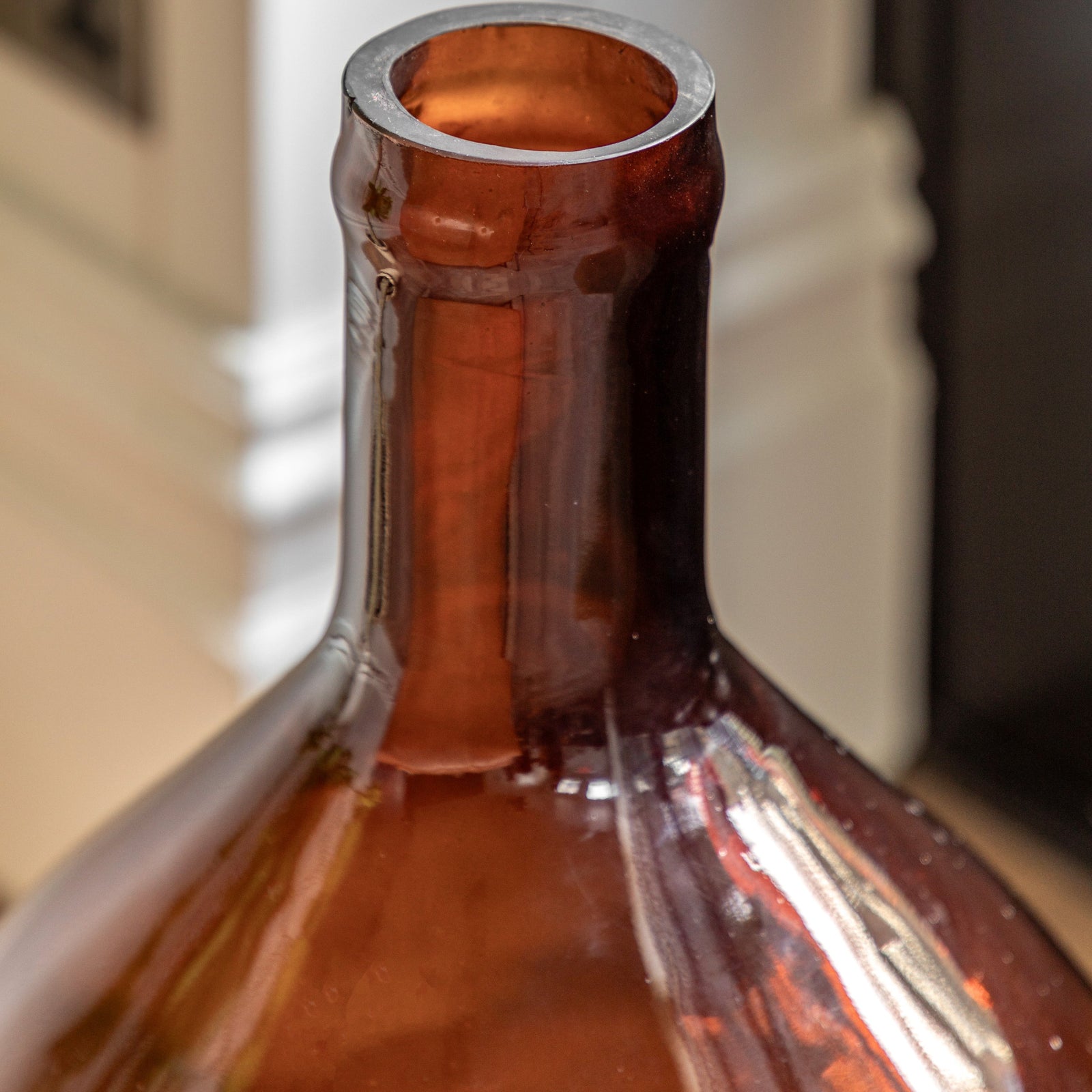 Rueda Brown Giant Glass Bottle Vase - Rueda Giant Glass Bottle Vase Amber 64CM Sterling Home 2