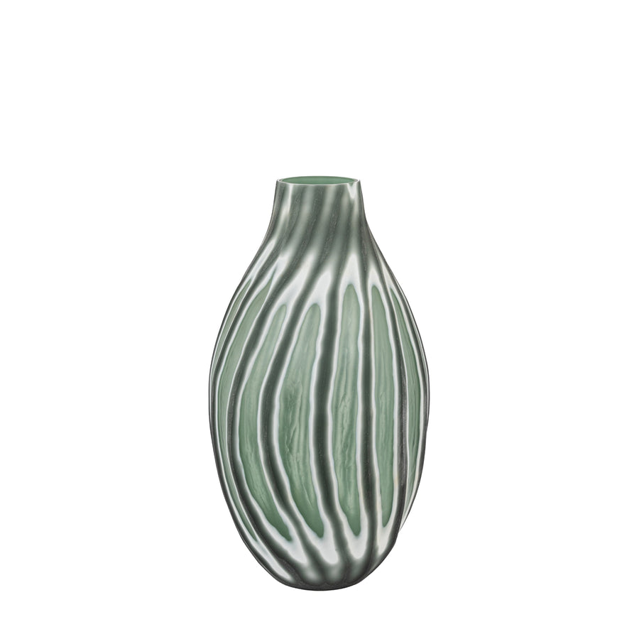 Morella Swirl Hand Carved Glass Vase Green Large - Morella Swirl Hand Carved Glass Vase Sage Large Sterling Home 2