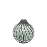 Morella Swirl Hand Carved Glass Vase Green Small