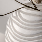 Andorra Handblown White Glass Vase - Andorra Handblown Carved Glass Vase White Sterling Home 2