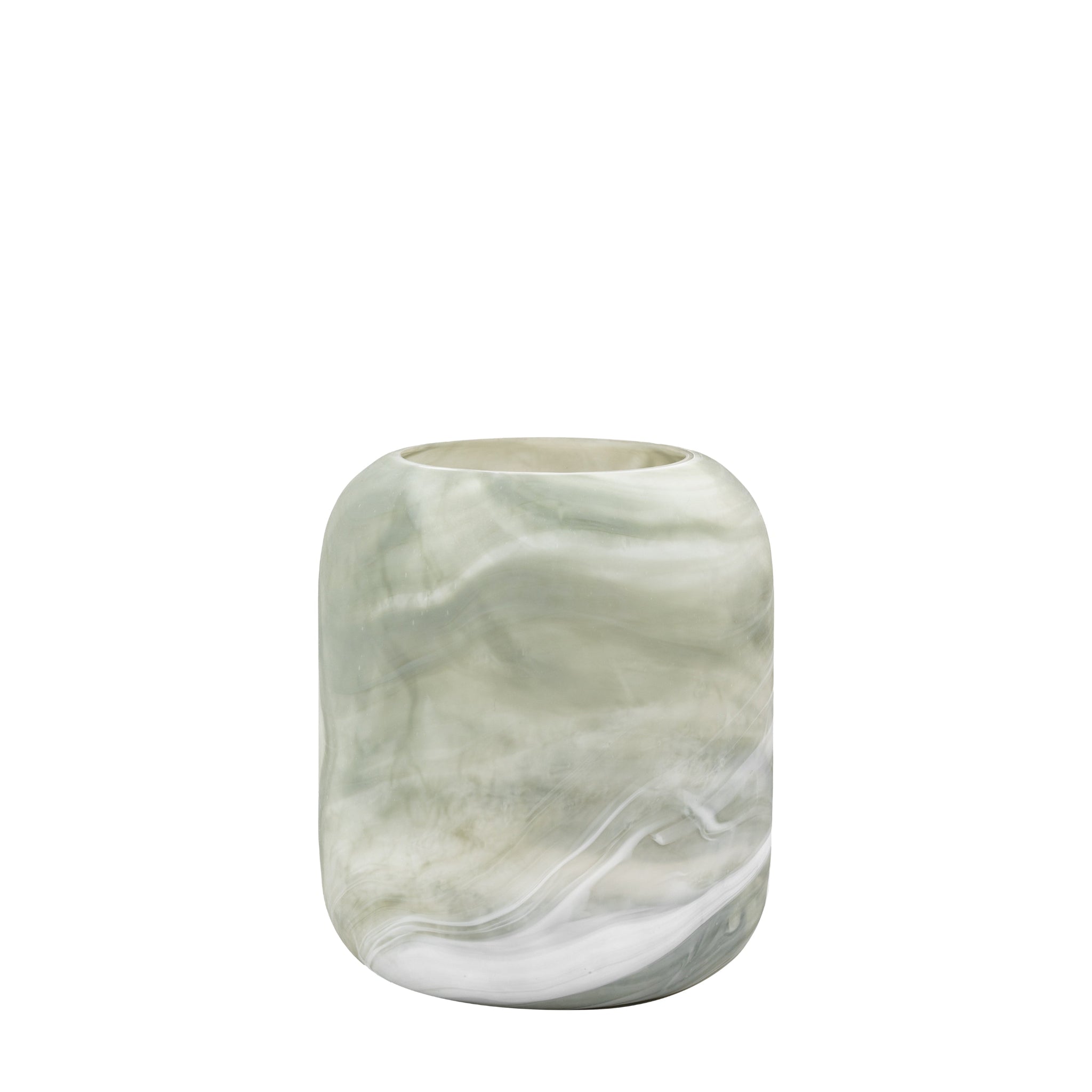 Caldeira Wide Green Glass Vase - Caldeira Handblown Glass Vase Wide Sage Sterling Home 3