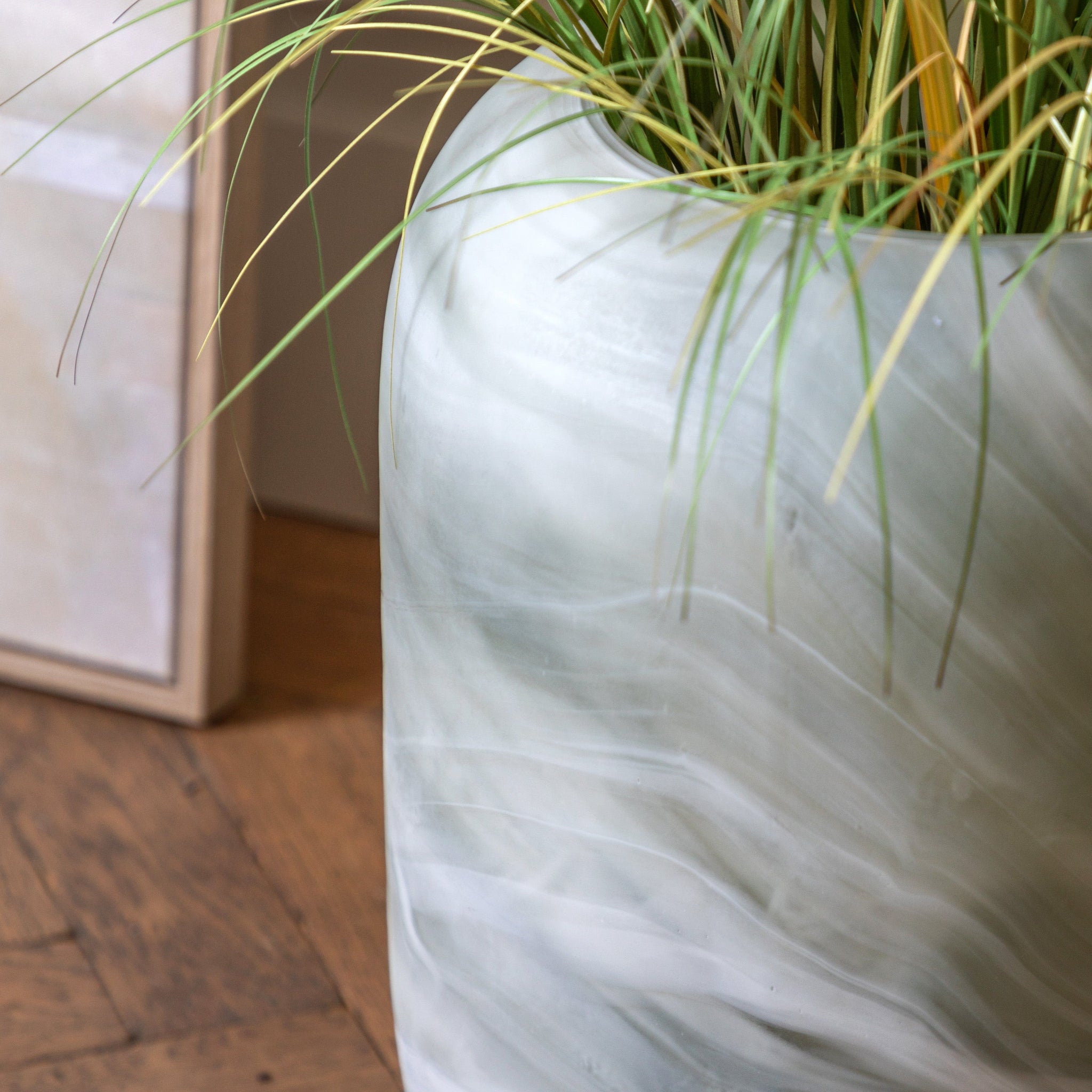 Caldeira Wide Green Glass Vase - Caldeira Handblown Glass Vase Wide Sage Sterling Home 2