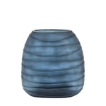 Sintra Handblown Glass Vase Blue Large - Sintra Handblown Carved Glass Vase Ink Large Sterling Home 4