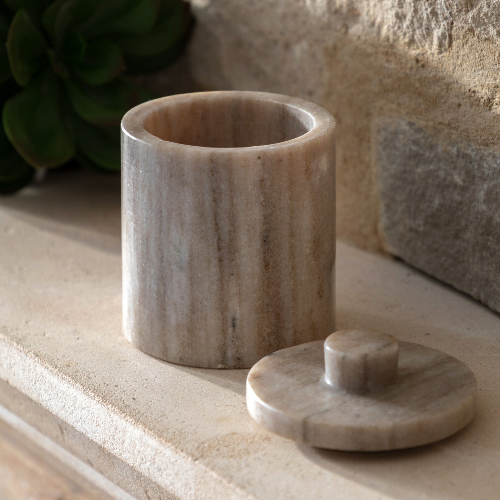 Tarragona Marble Storage Jar - Tarragona Marble Storage Jar Large Sterling Home 1