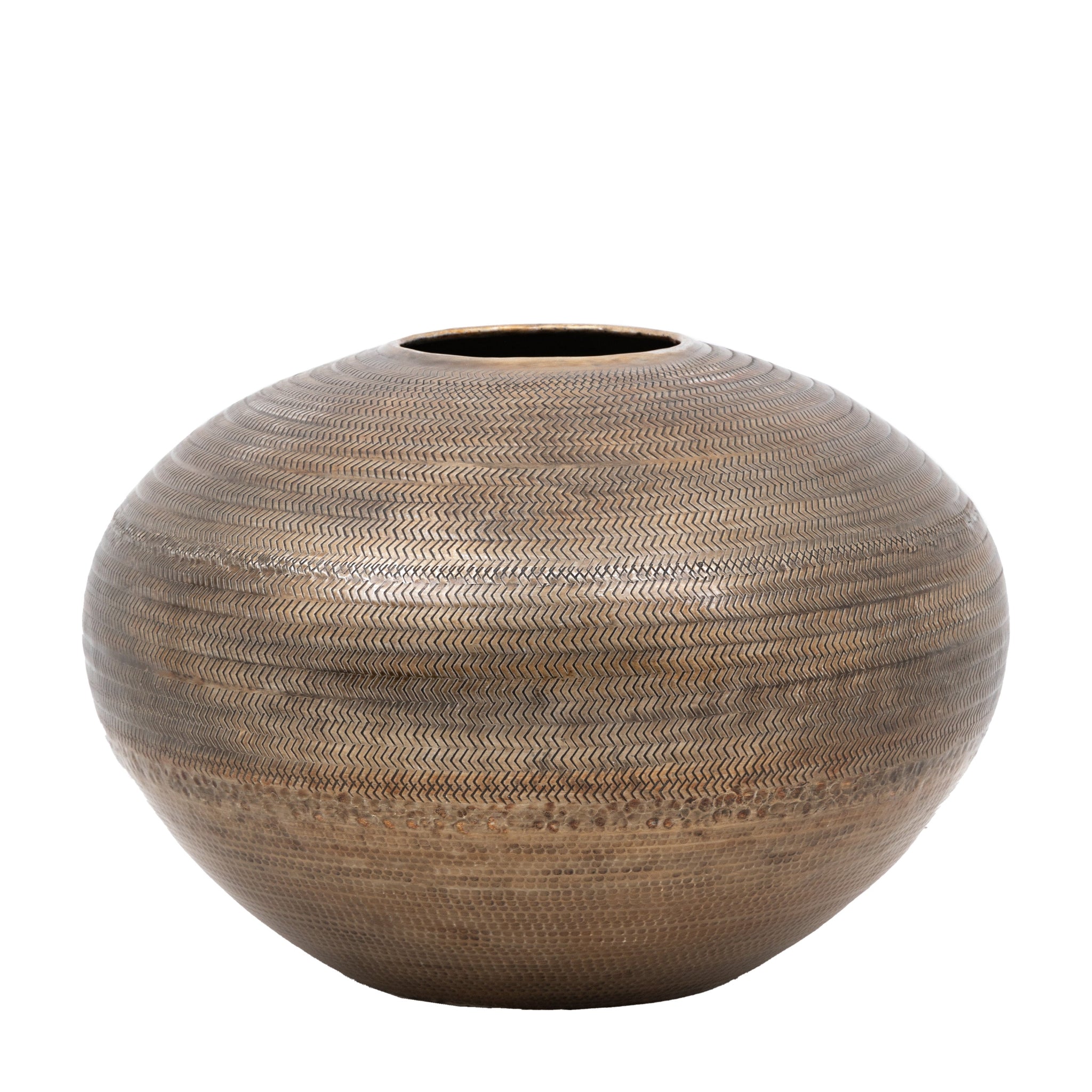 Artistic Aluminium Wide Vase Arrow Black - Artistic Aluminium Wide Vase Arrow Brass Sterling Home 1