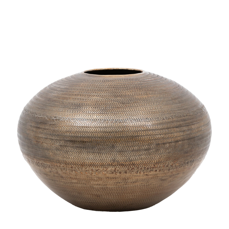 Artistic Aluminium Wide Vase Arrow Black - Artistic Aluminium Wide Vase Arrow Brass Sterling Home 1