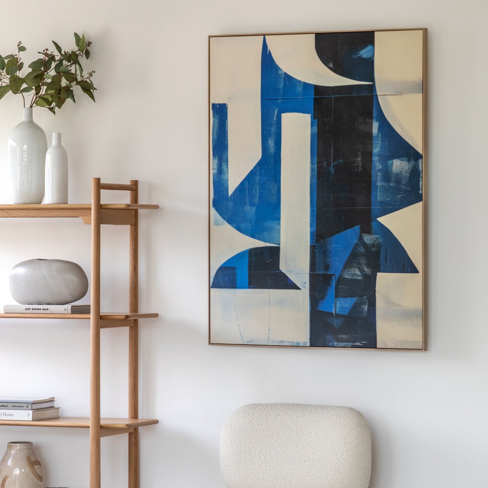 Cobalt Abstract Framed Canvas - DHD Cobalt Abstract Framed Canvas 90X120CM Sterling Home 1