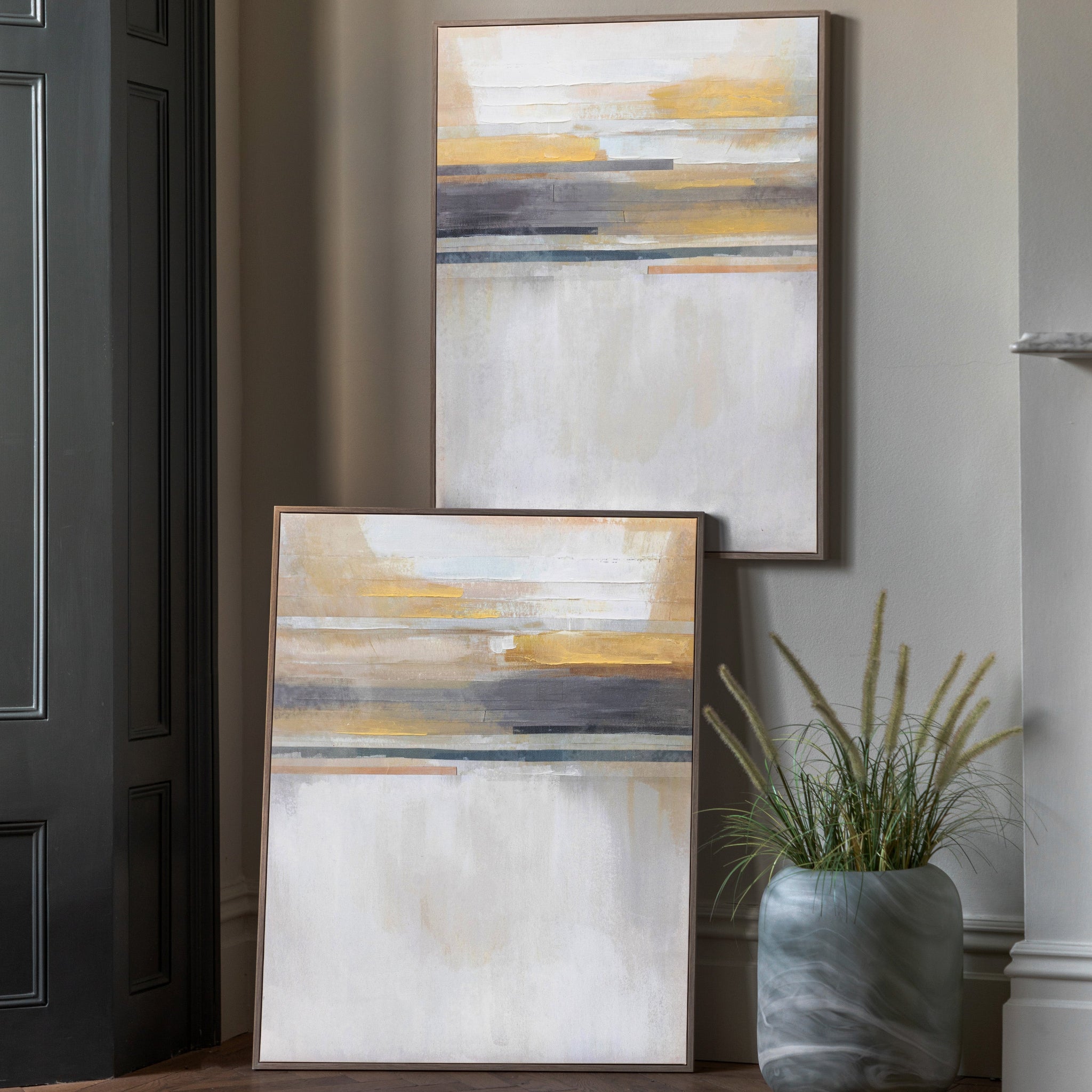 Modern Sunset Set Of 2 Framed Canvas - DHD Modern Sunset Framed Canvas Set of 2 Sterling Home 1