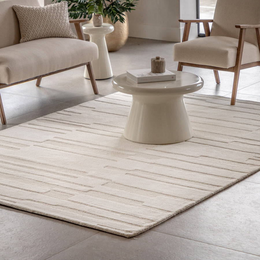 Albany Tufted Tonal Rug Cream - DHD Albany Tufted Tonal Rug Taupe Sterling Home 1
