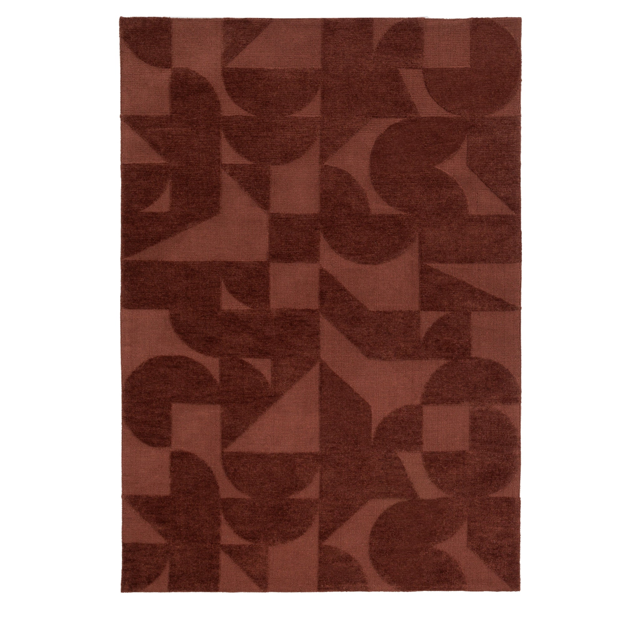 Cortland Block Brown Rug Large - DHD Cortland Block Rug Nutmeg Large Sterling Home 1