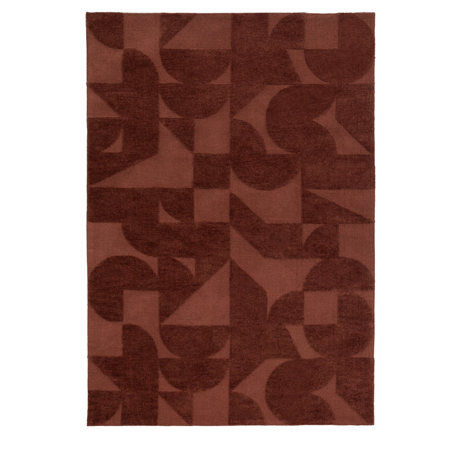 Cortland Block Brown Rug Large - DHD Cortland Block Rug Nutmeg Large Sterling Home 1