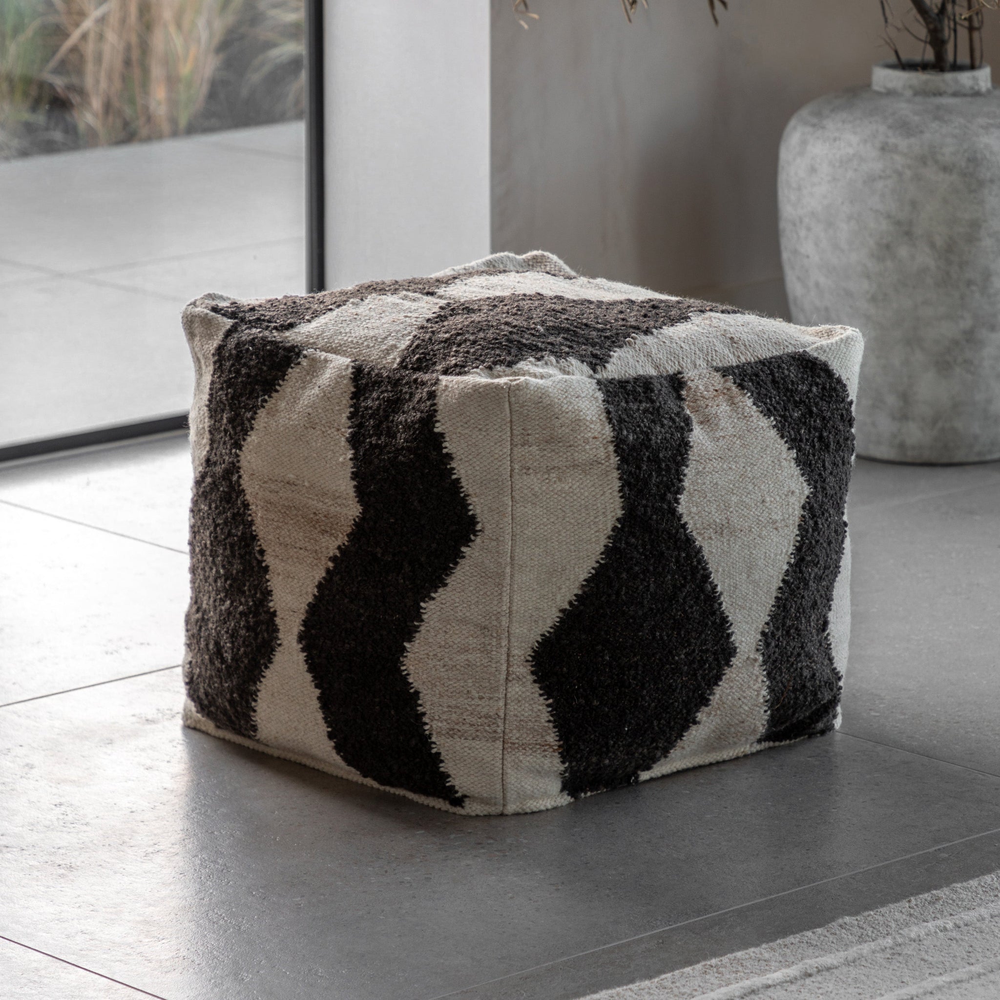 Visby Mono Pouffe - Visby Mono Pouffe 50x50x40CM Sterling Home 1