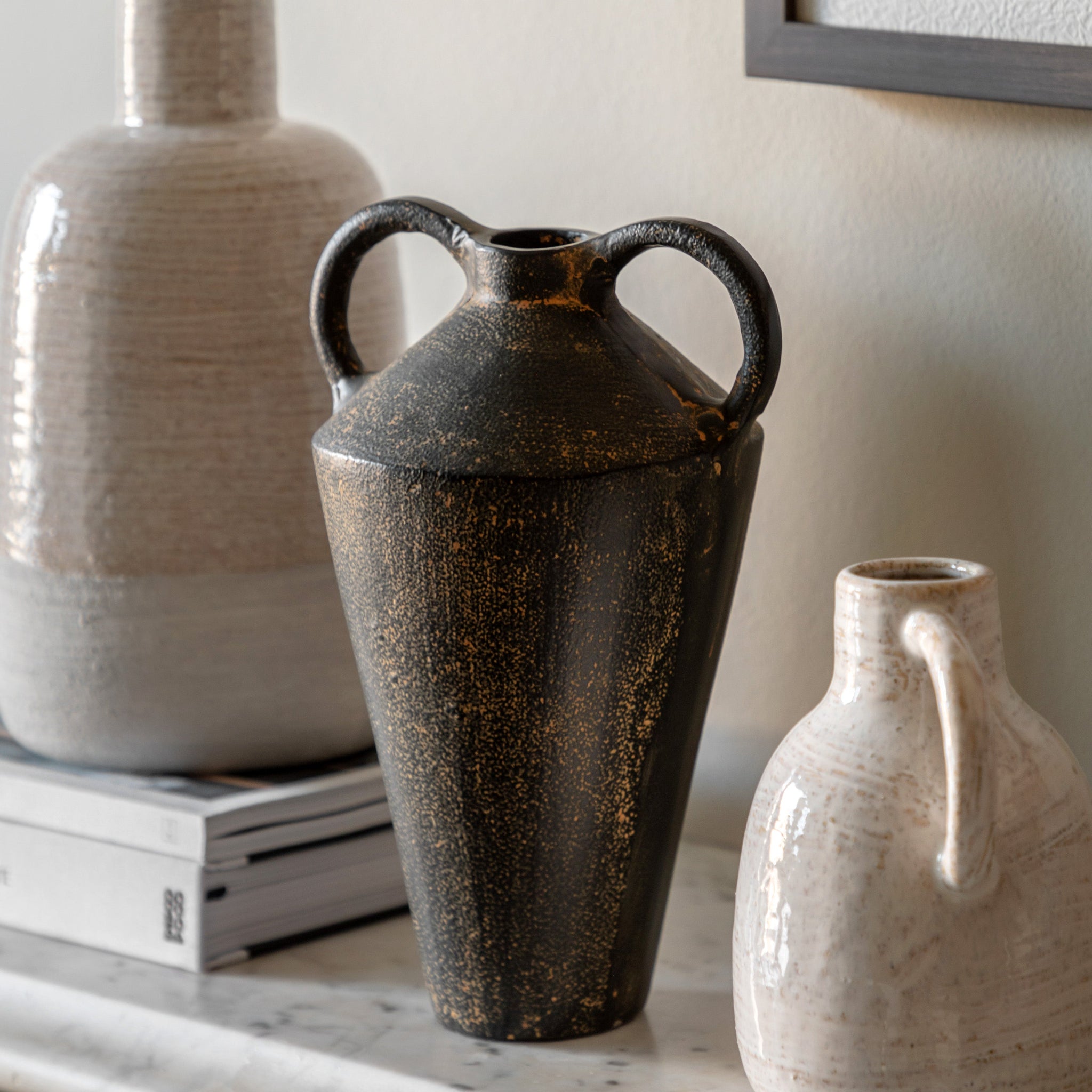 Gobi Cast Metal Vase Large - Gobi Cast Metal Vase Large Sterling Home 1