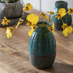 Southwold Ribbed Blue Vase Set Of 2 - DHD Southwold Ribbed Ceramic Vase Teal 2Pk Sterling Home 3