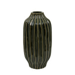 Organic Ribbed Vase Green Large - Organic Ribbed Vase Olive Large Sterling Home 3