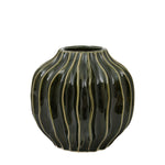 Organic Ribbed Vase Green Small - Organic Ribbed Vase Olive Small Sterling Home 4